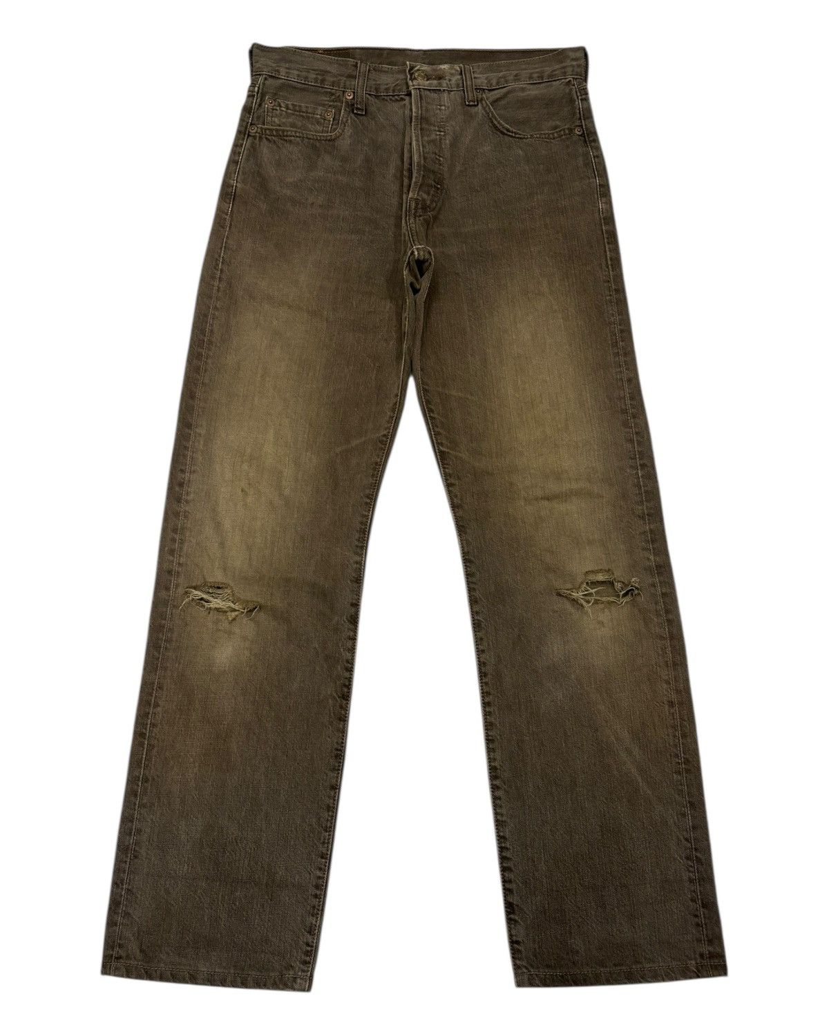Kapital THRASHED Rusty Brown Levis 501 Distress Denim Rick Owens Size US 30 / EU 46 - 7 Thumbnail