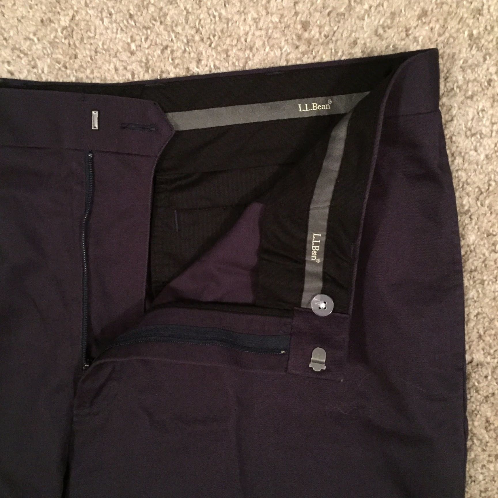 Vintage L.L. Bean Pants Men's 38 Chino Flat Front Navy Blue Size US 38 / EU 54 - 4 Thumbnail