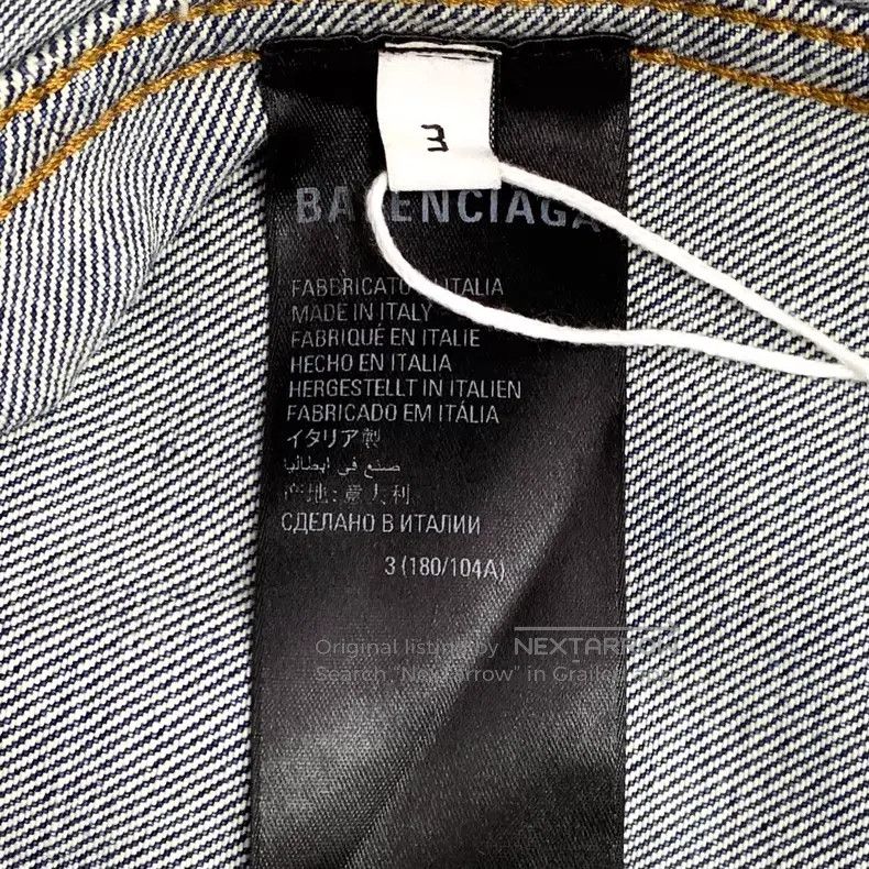 Balenciaga Balenciaga Blue Washed Graffiti Printed Cotton Collar Sing Size US L / EU 52-54 / 3 - 8 Thumbnail