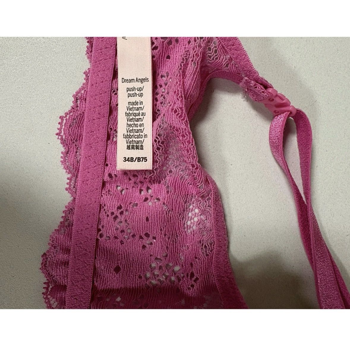 Victoria's Secret Magenta Diamond Dream Angels Push-Up Bra Lingerie Size 34B 💕 Size ONE SIZE - 6 Thumbnail