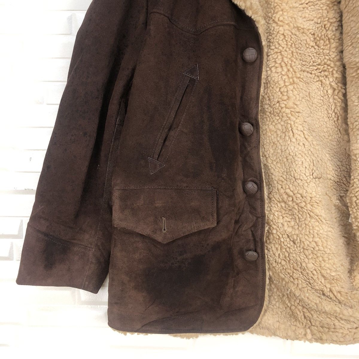 Leather × Vintage Vtg Ranchwear Western Suede Leather Sherpa Jacket Size US M / EU 48-50 / 2 - 7 Thumbnail
