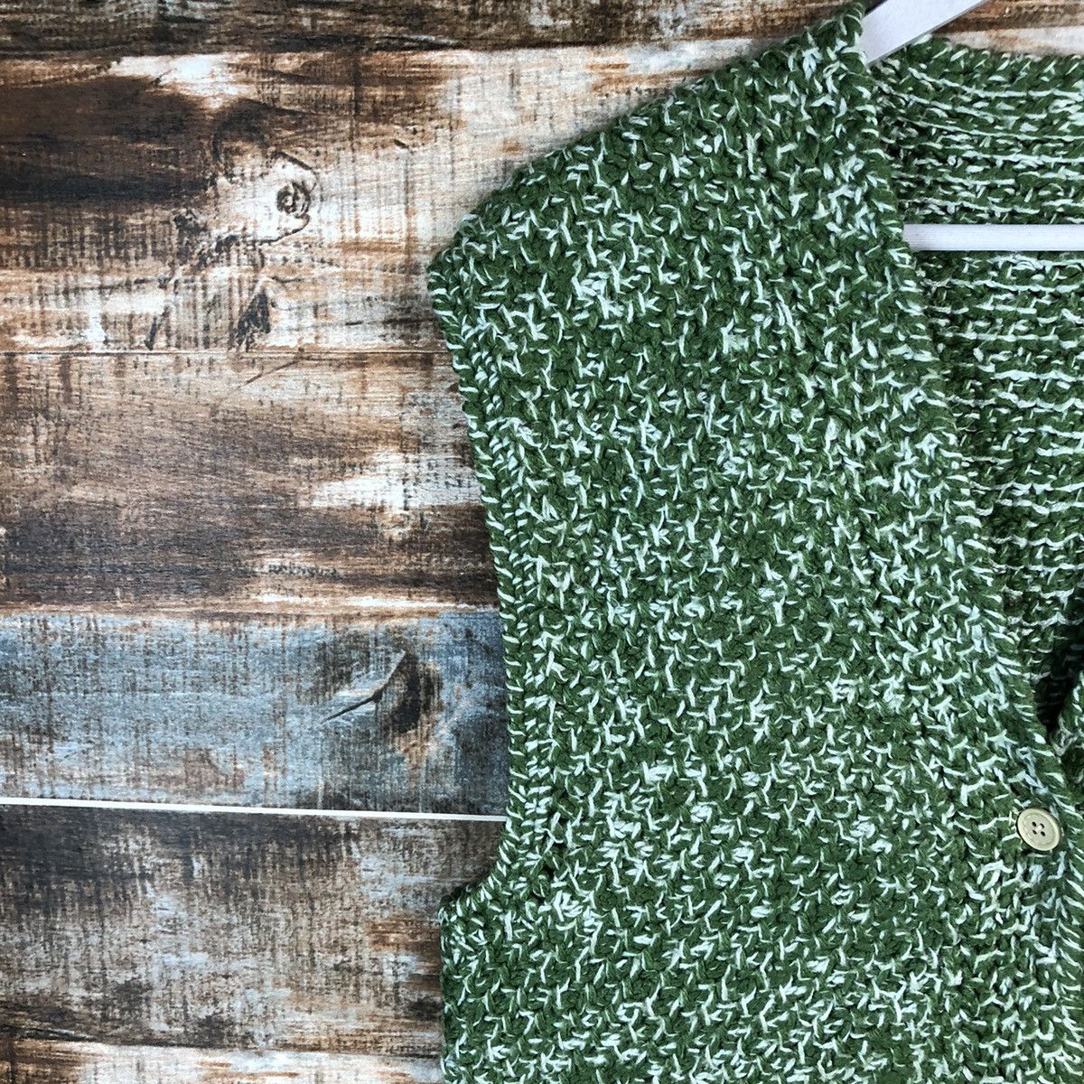 Handmade Hand Made vintage Green Vest Knitwear #A2190 Size US M / EU 48-50 / 2 - 7 Thumbnail