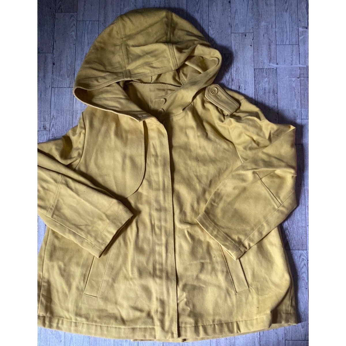 Gap Gap, Mustard, Tent Style, Hooded Jean Jacket Size M / US 6-8 / IT 42-44 - 13 Thumbnail