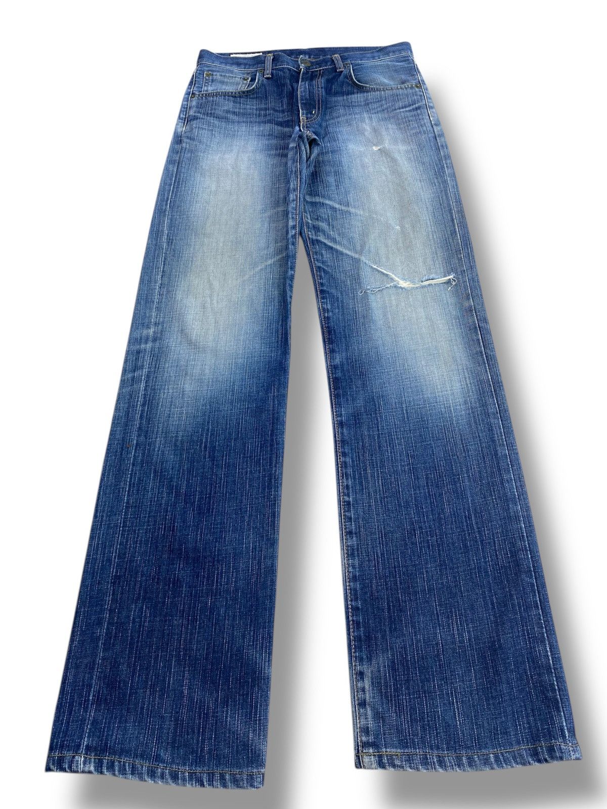 Edwin Edwin Whiskers Faded Wash Style Ripped Jeans Size US 32 / EU 48 - 1 Thumbnail