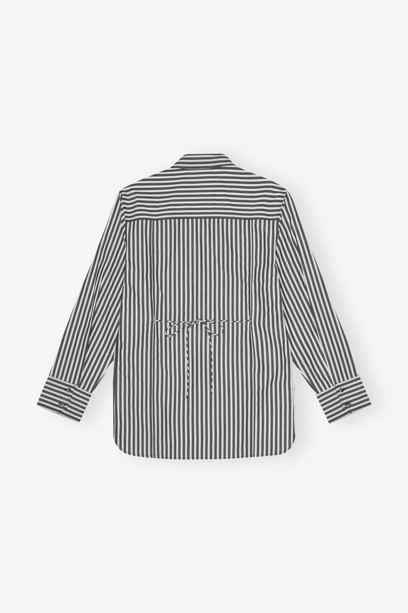 Ganni o1s22i1n0525 Oversized Striped Shirt in Black/White Size XS / US 0-2 / IT 36-38 - 2 Thumbnail