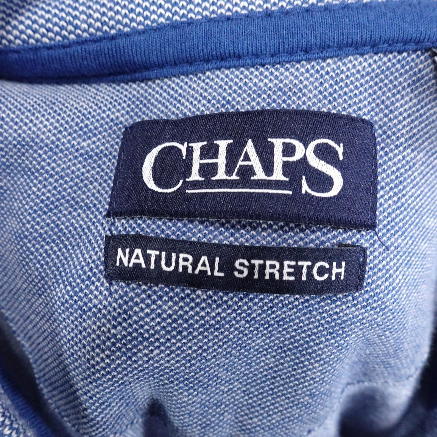 Chaps VINTAGE Chaps Polo Shirt Mens M Blue 100% Cotton Short Sleeve Stretch Pique Chest Crest Logo Size US M / EU 48-50 / 2 - 6 Thumbnail