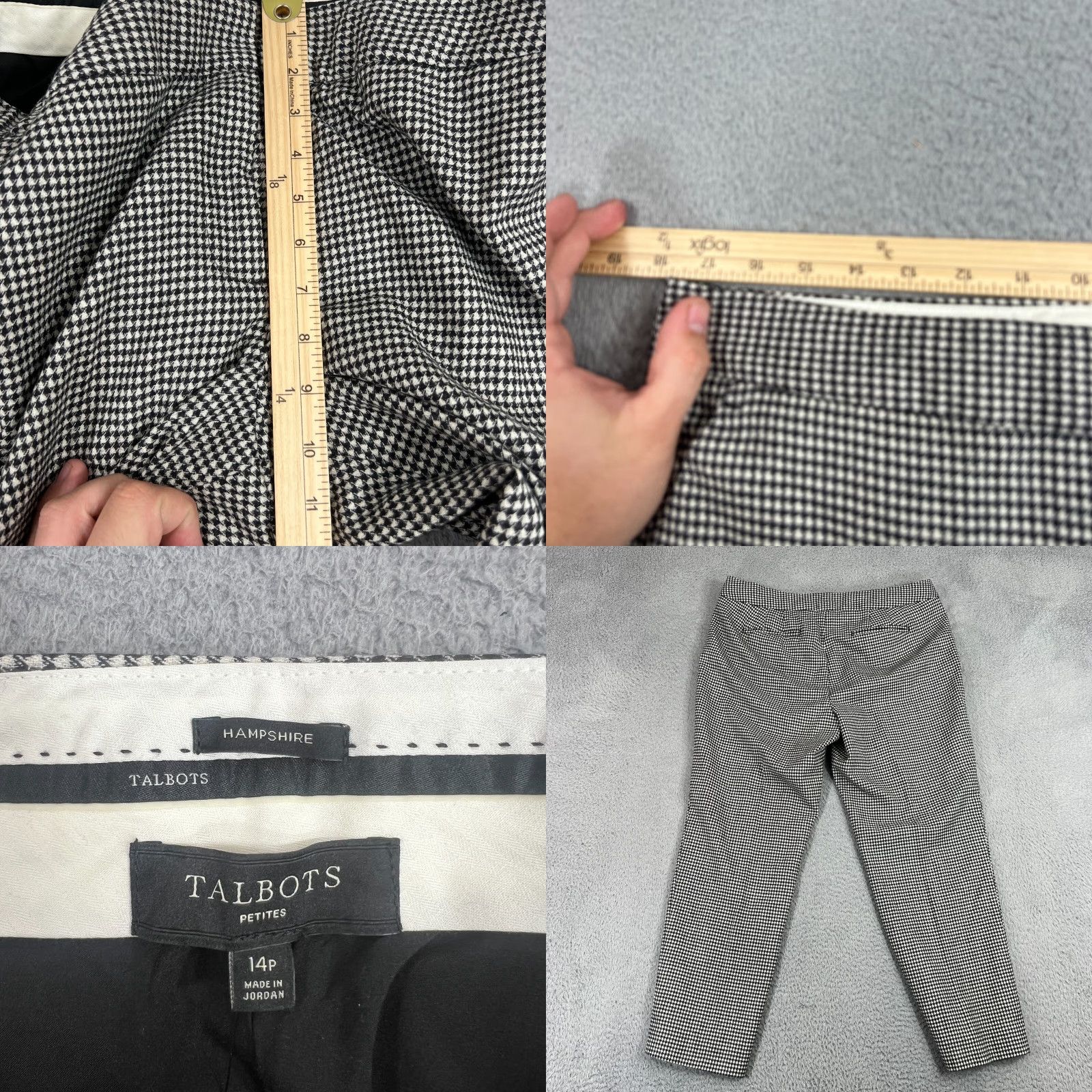 Talbots Talbots Womens Pants 14 Petite Houndstooth Hampshire Straight Leg Taper NWT Size 36" / US 14 / IT 50 - 8 Thumbnail