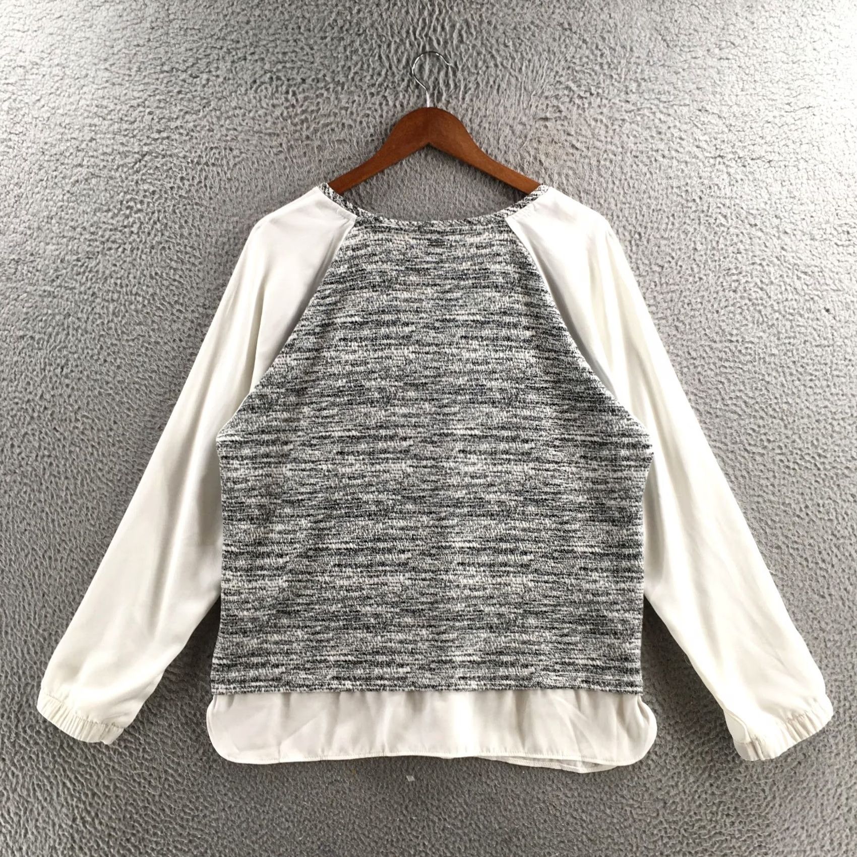 Calvin Klein Calvin Klein Top Womens XL Gray Marled Long Sleeve Chiffon Hem Blouse Size XL / US 12-14 / IT 48-50 - 7 Thumbnail
