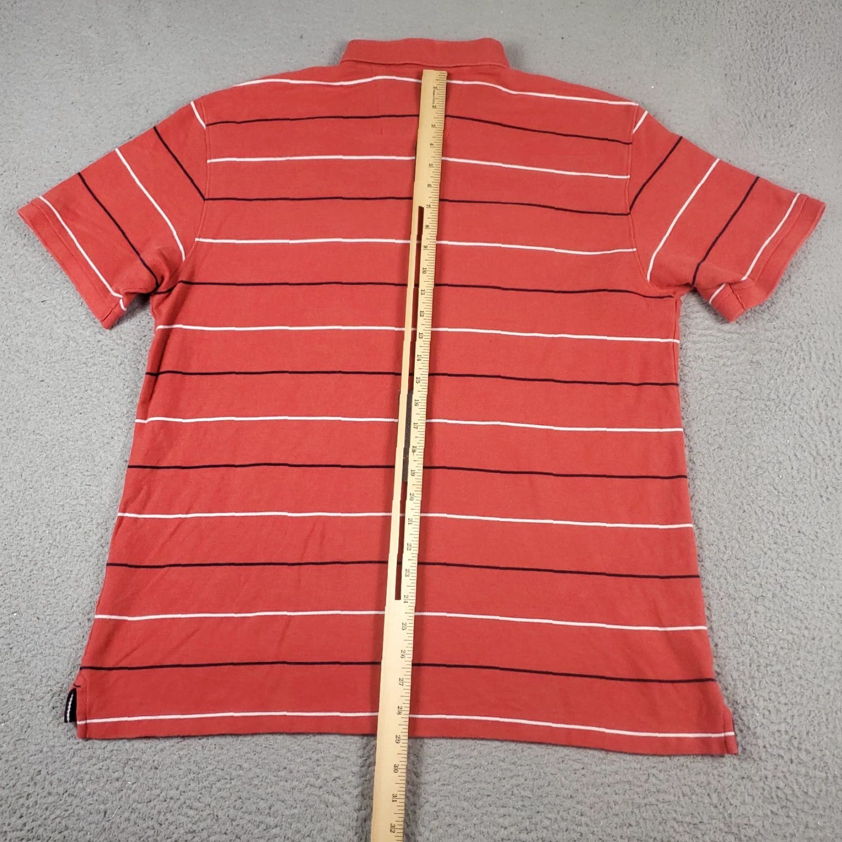 Nautica Nautica Polo Shirt Mens XL Red Orange Striped Short Sleeve Button Collar Classic Preppy Casual Shirt Mens XL Red/Orange Size US XL / EU 56 / 4 - 3 Thumbnail