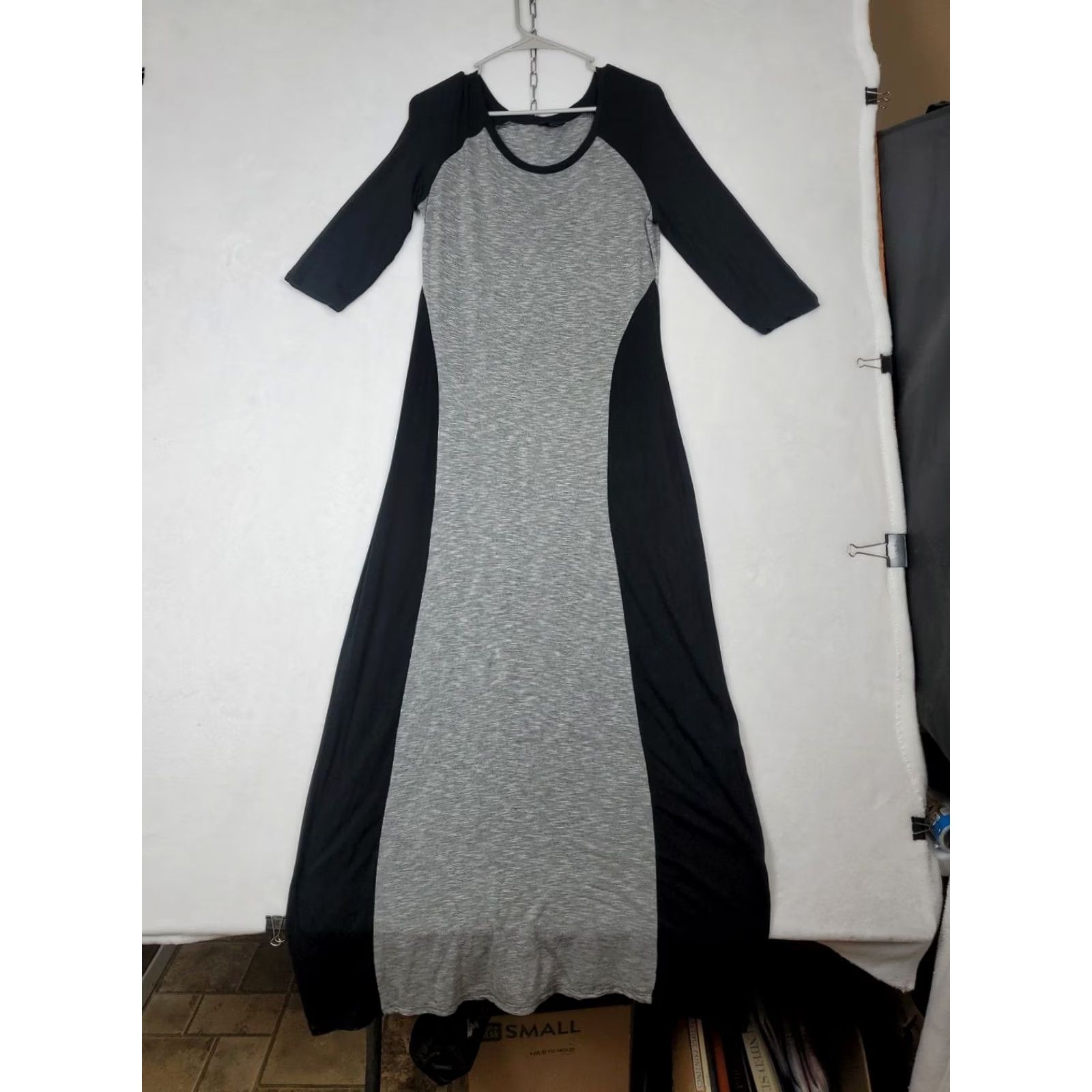 Mossimo Mossimo Maxi Dress Gray Black Color Block 3/4 Sleeve Jersey Knit Womens M Size M / US 6-8 / IT 42-44 - 3 Thumbnail