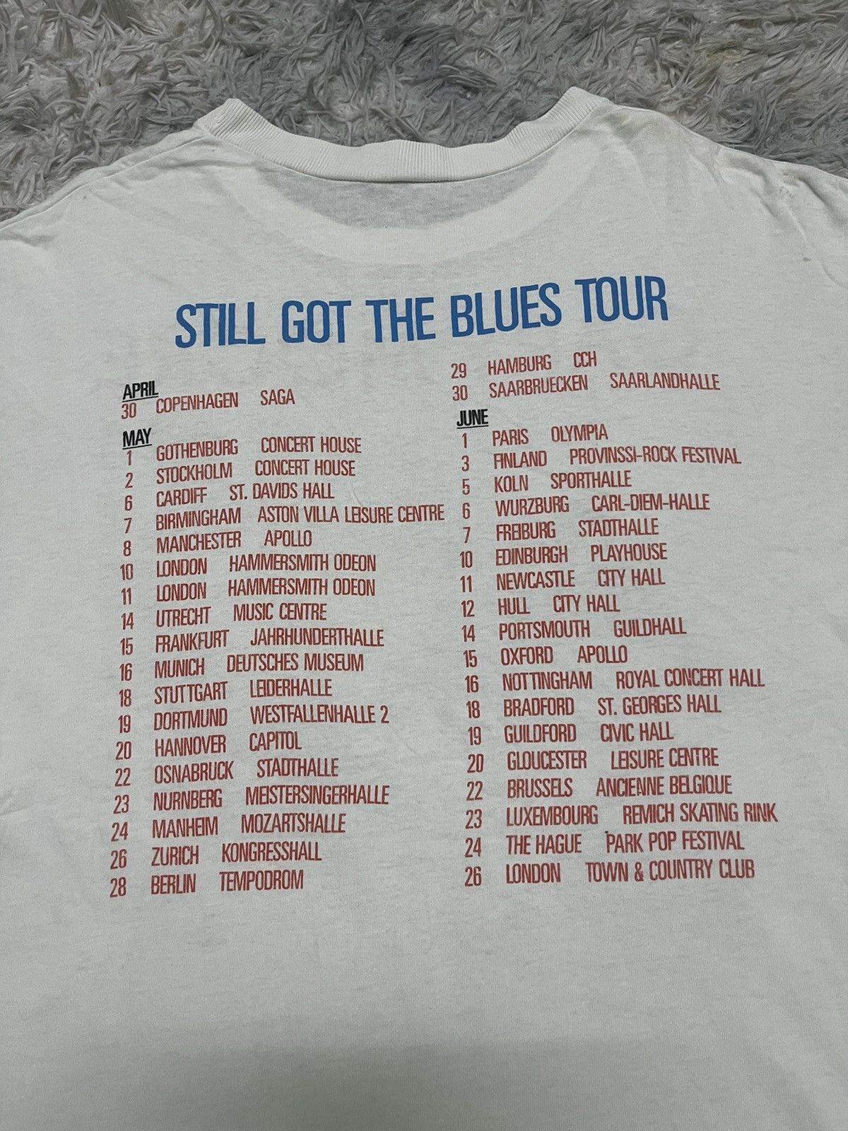 Band Tees 1990 GARY MOORE WITH THE MIDNIGHT BLUES BAND T SHIRT Size US L / EU 52-54 / 3 - 15 Thumbnail