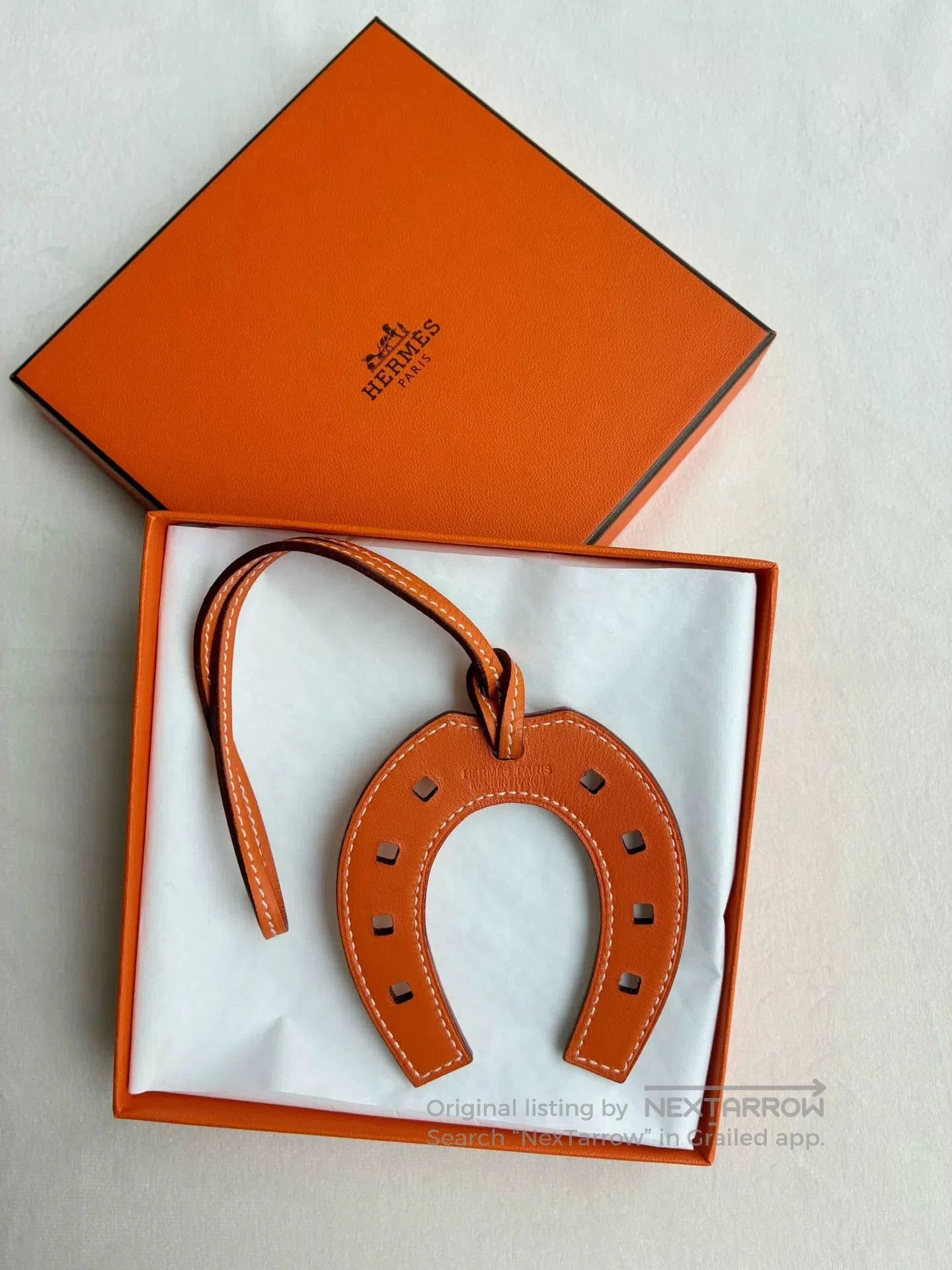 Hermes Hermes Orange Horseshoe Leather Pendant. Size ONE SIZE - 1 Thumbnail