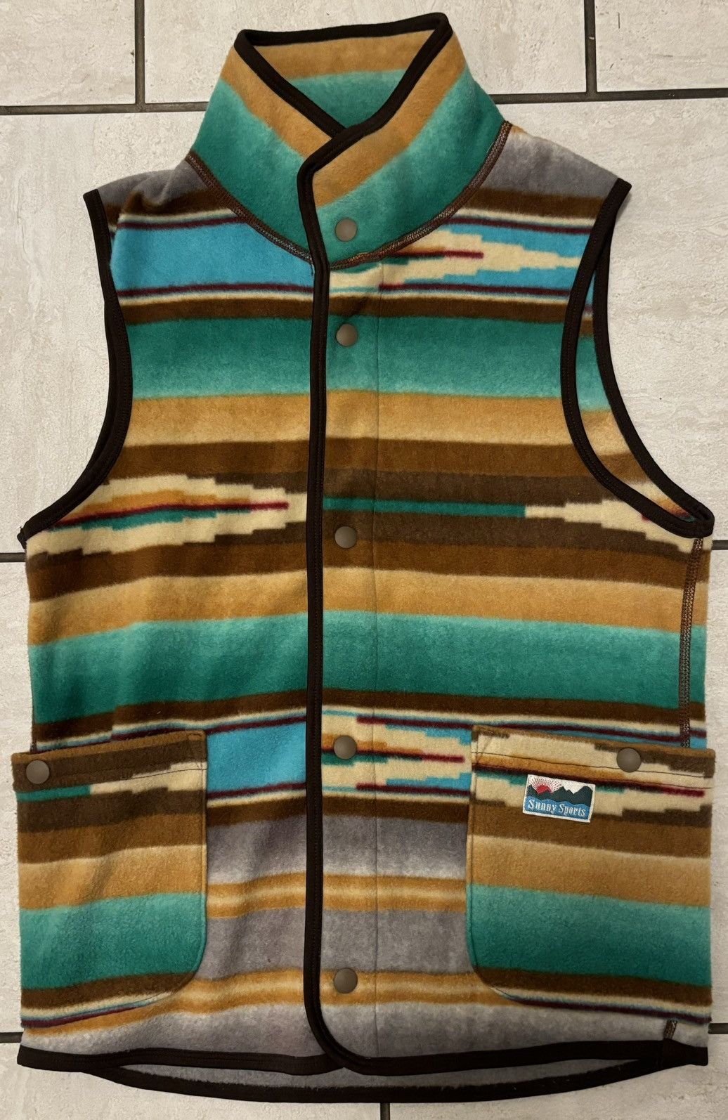 Sunny Sports × Vintage Printed Fleece Vest Size US S / EU 44-46 / 1 - 1 Thumbnail