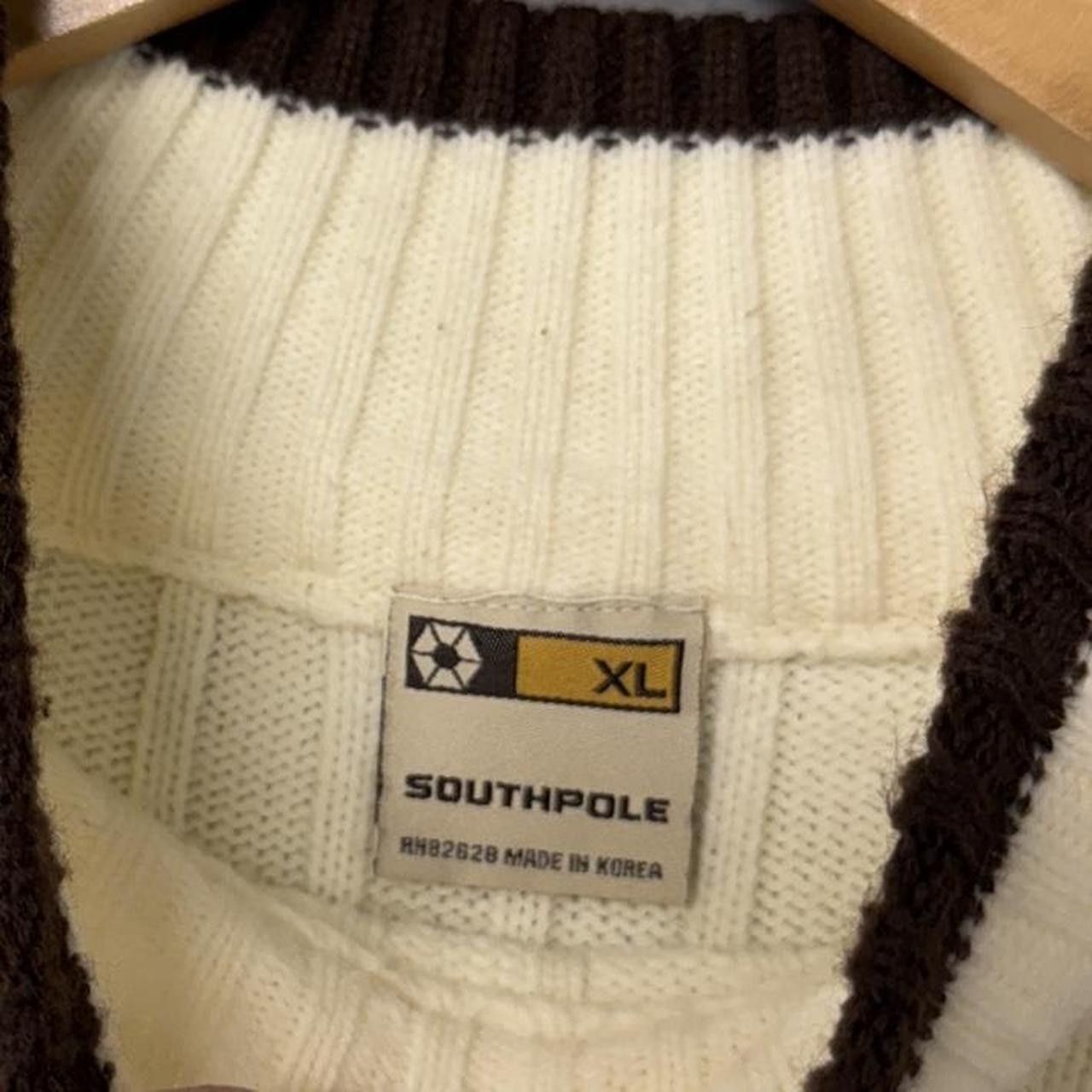Southpole Y2K Southpole Turtleneck Sweater Striped Cream XL Size US XL / EU 56 / 4 - 3 Thumbnail