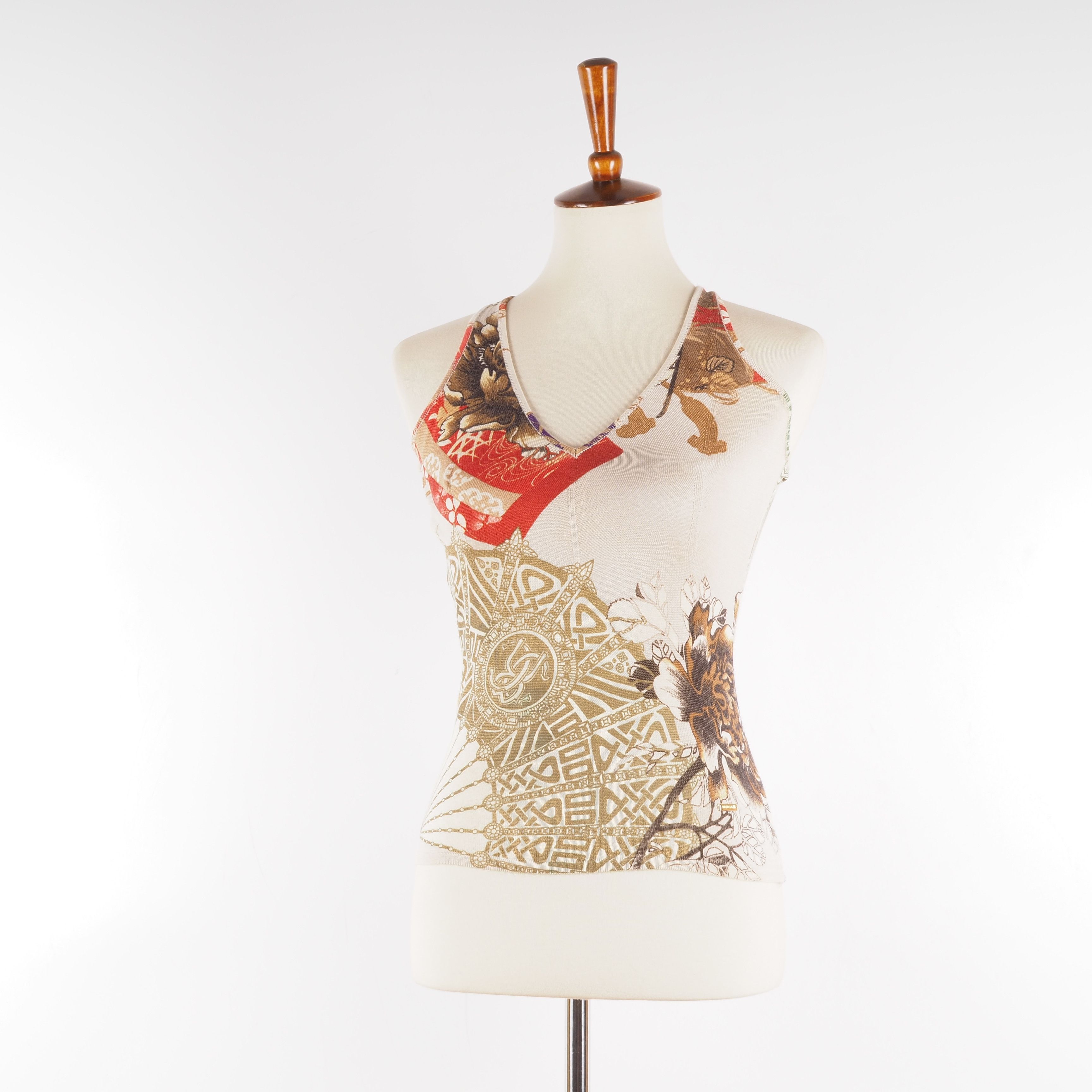 Roberto Cavalli Roberto Cavalli Vintage Wool Cashmere Knit Floral Tank Top Size S / US 4 / IT 40 - 5 Thumbnail