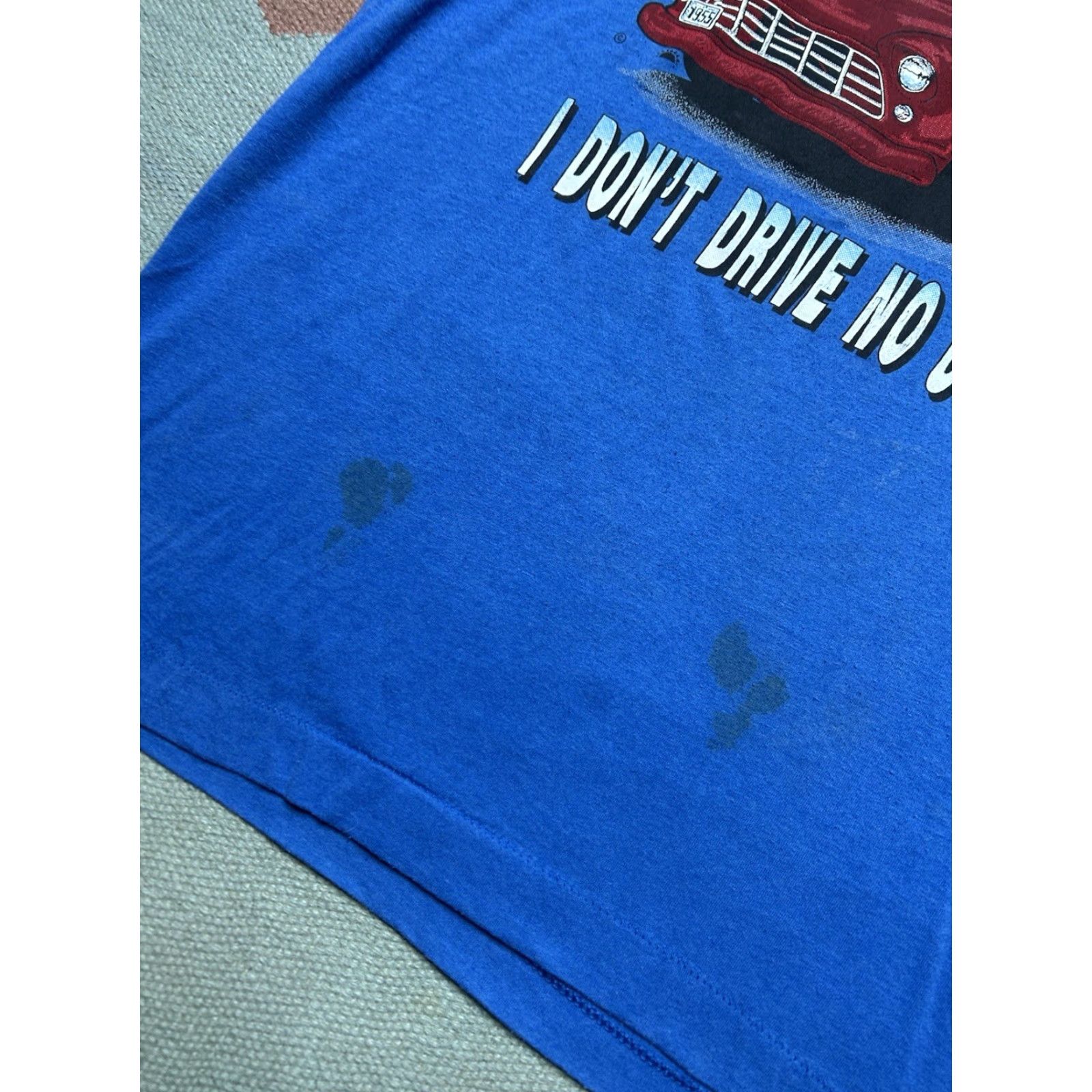 Vintage Vintage XL Blue I don’t drive no ugly truck babe funny soft screen stars T shirt Men Size US XL / EU 56 / 4 - 2 Thumbnail
