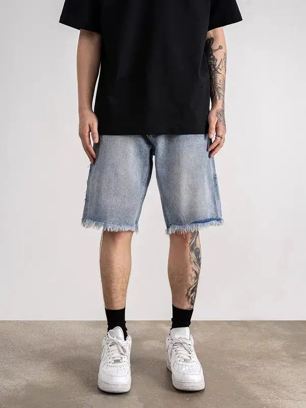 Japanese Brand VIBE Street hip hop patchwork washed skateboard denim shorts Size US 34 / EU 50 - 4 Thumbnail