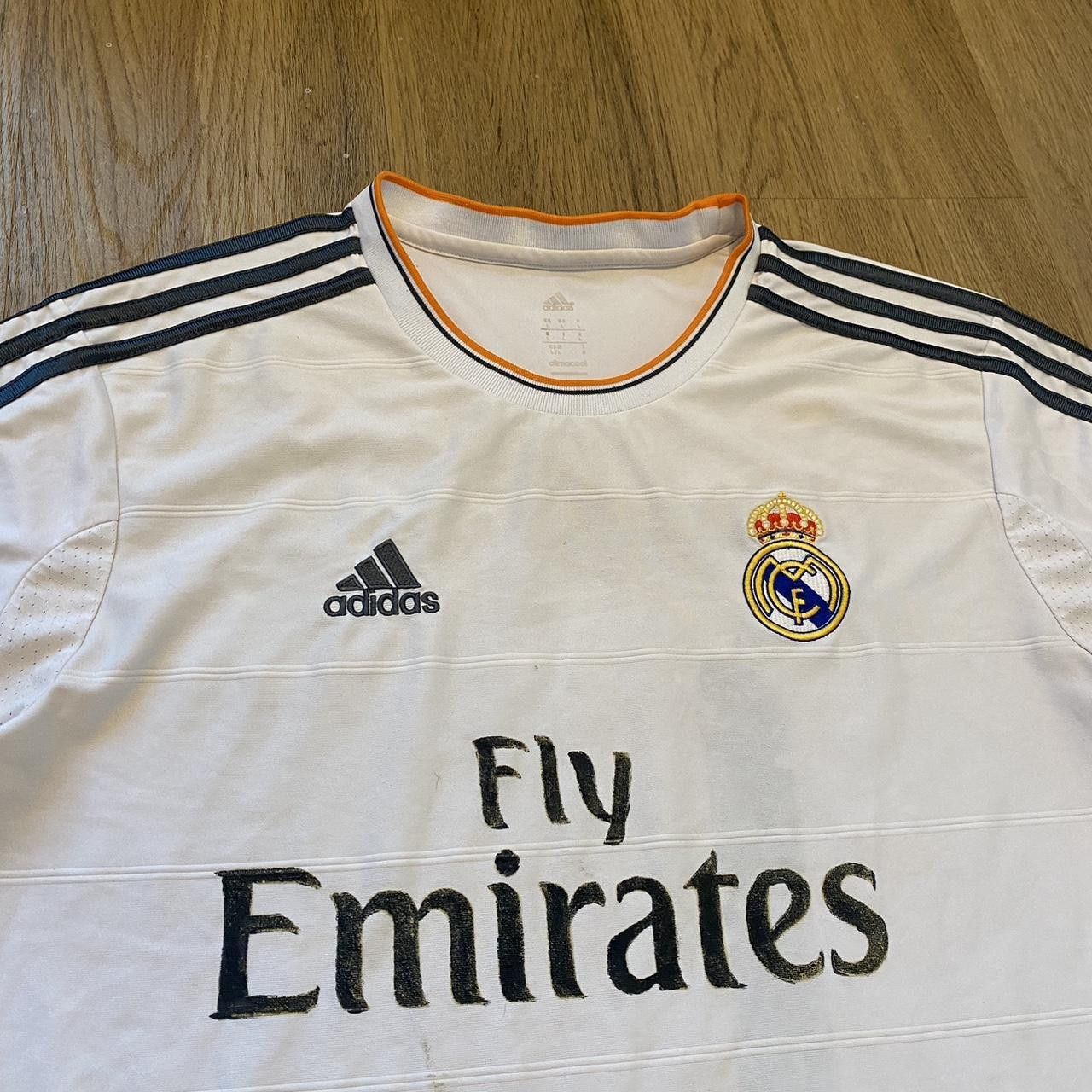 Adidas 2013-14 Real Madrid Football Shirt Home Fly Emirates Size US L / EU 52-54 / 3 - 4 Thumbnail