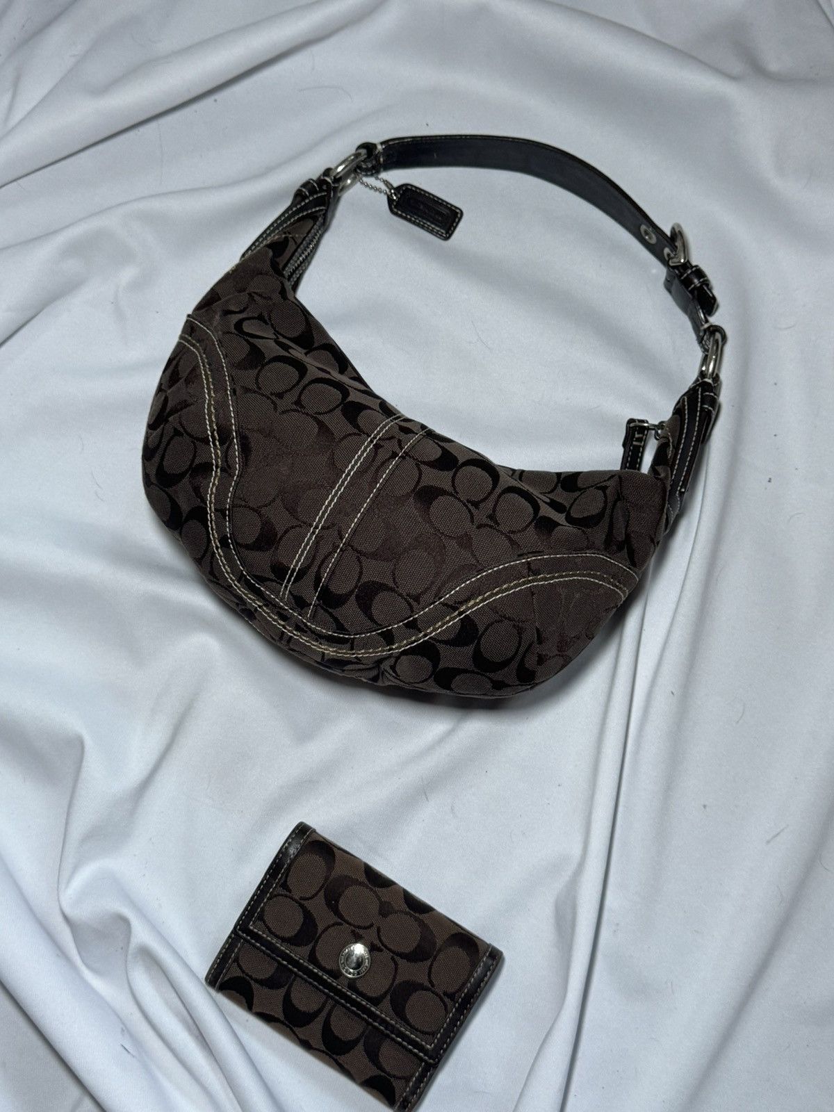image of Like New Vintage Brown Signature Crescent Coach Set, Women's