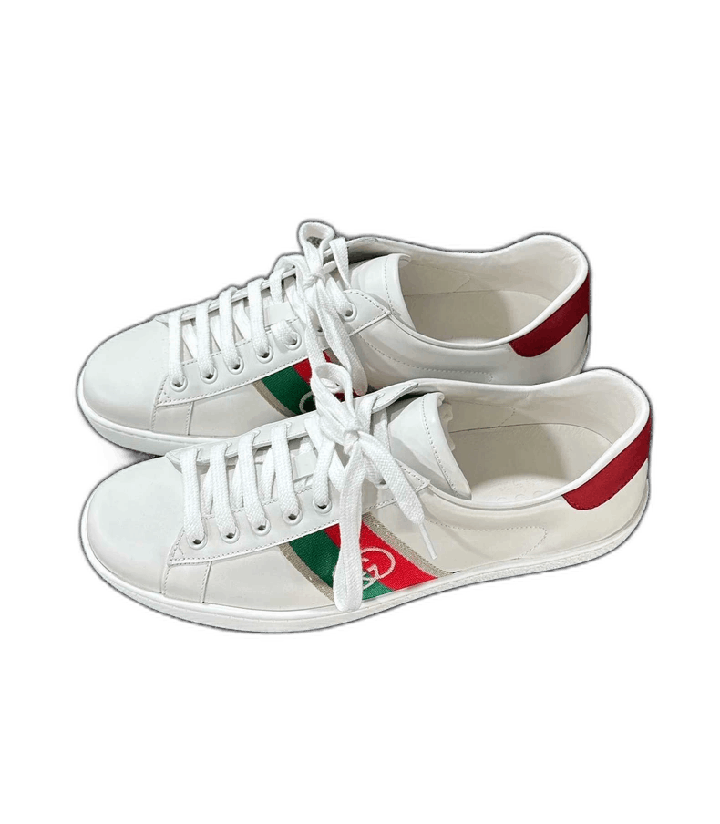 Gucci Gucci White Sneakers with Red Green Stripes-yf Size US 9 / EU 42 - 1 Thumbnail