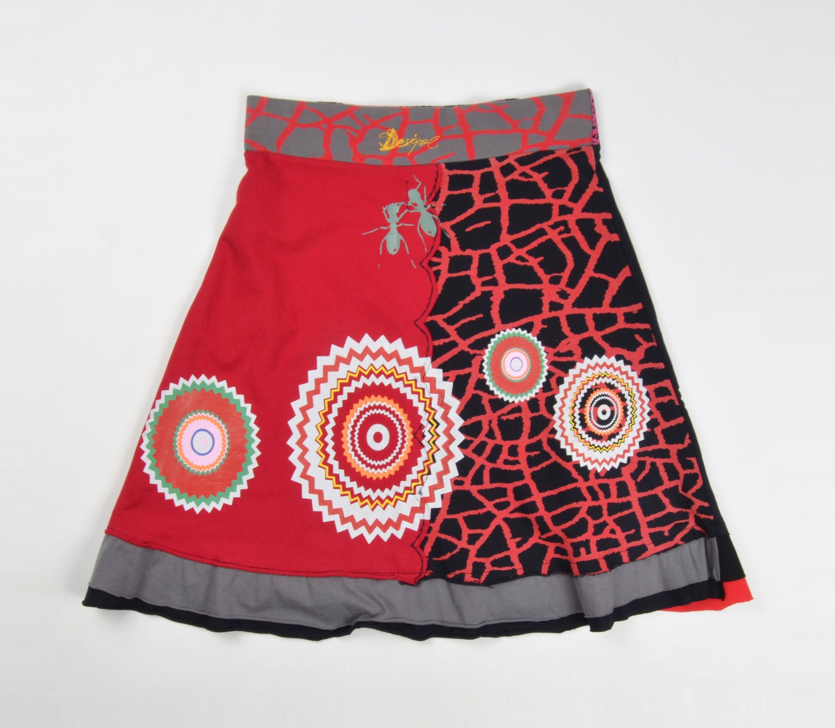 Desigual Desigual Y2K Graphic Print Grunge Dragon A-Line Skirt Size 32" / US 10 / IT 46 - 13 Thumbnail