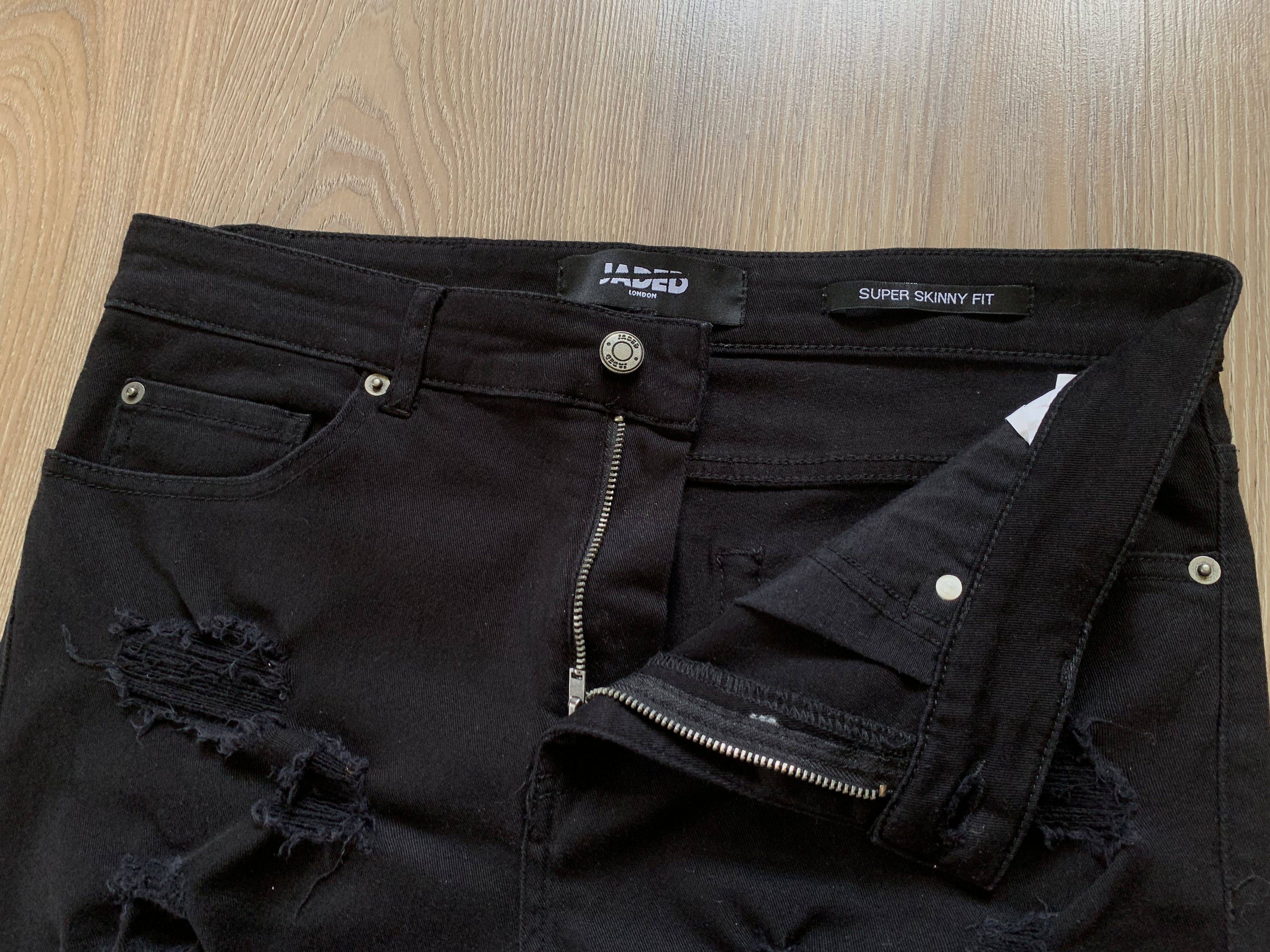 Jaded London Jaded London Super Skinny Fit Distressed Black Jeans Size US 34 / EU 50 - 5 Thumbnail
