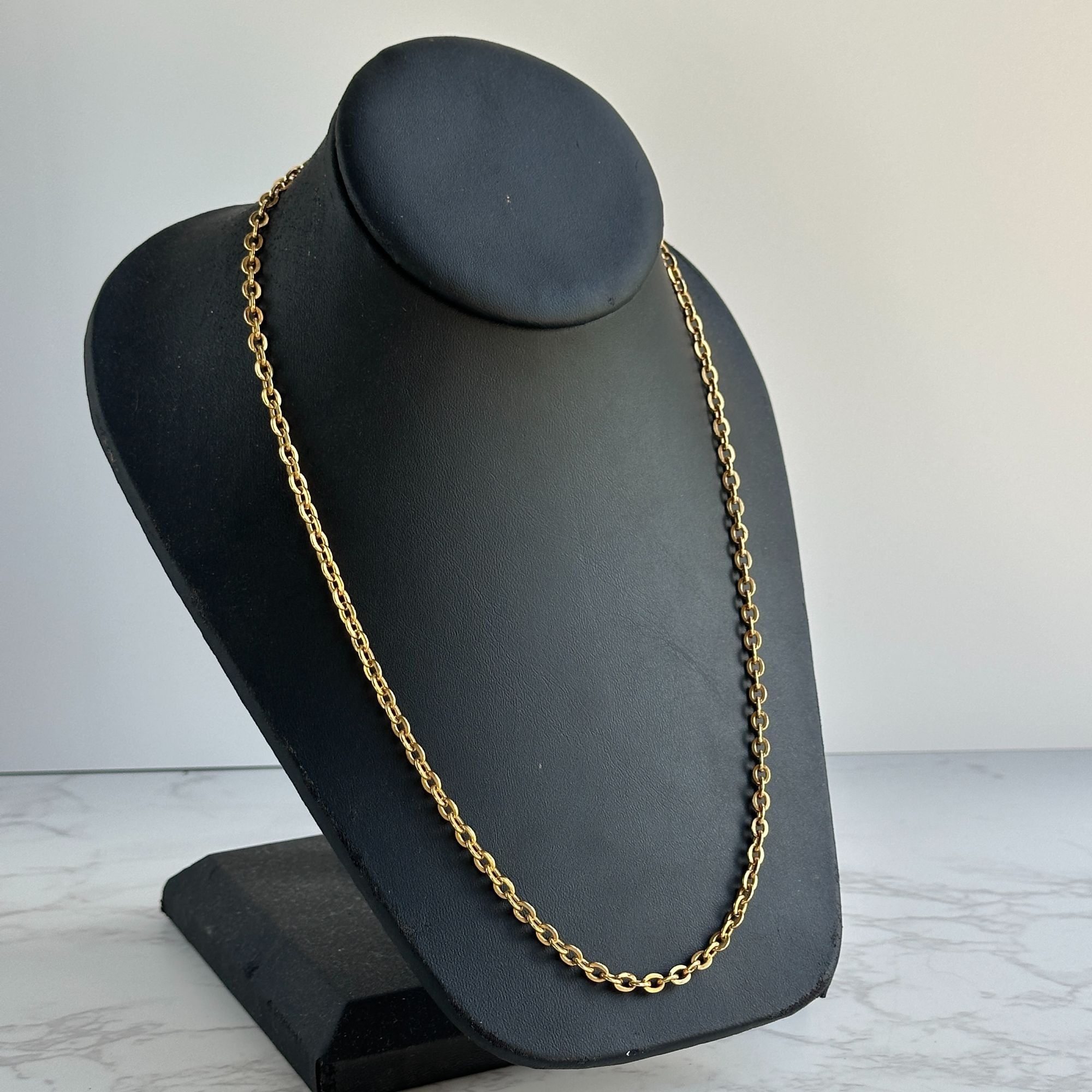 Vintage Gold Plated Oval Link Chain Necklace 18" with Hook Clasp Size ONE SIZE - 8 Thumbnail