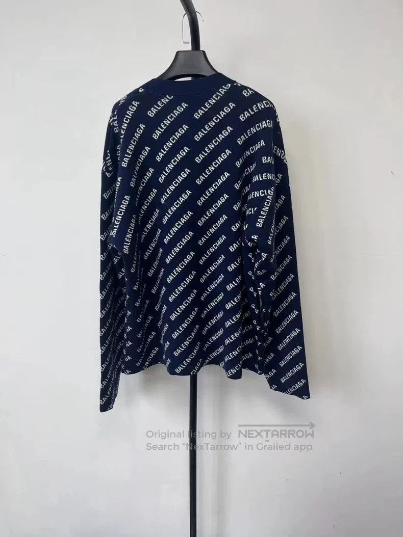 Balenciaga Balenciaga Navy Logo Print Knit Cardigan. Size US S / EU 44-46 / 1 - 2 Thumbnail