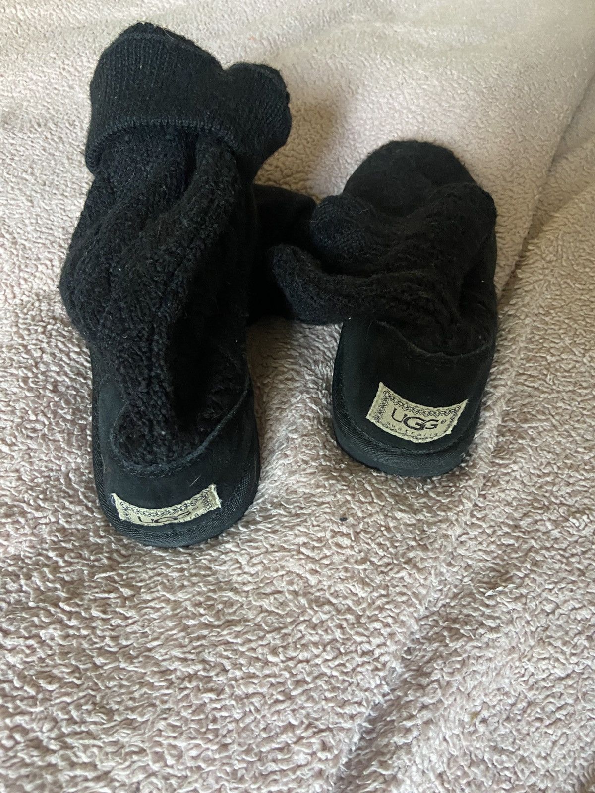 Ugg Genuine Rare Black Knit Ugg Long Sock Boots Shoes Uk 5.5 Size US 8 / IT 38 - 1 Thumbnail