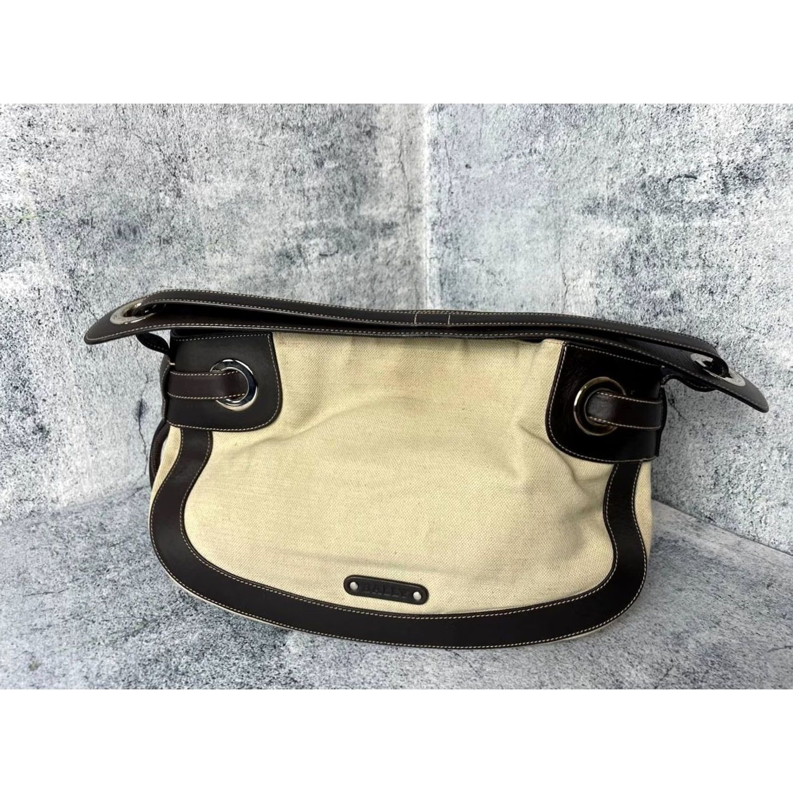 Bally Bally Womens Beige Cotton Double Handle Tote & Messager Bag Size ONE SIZE - 2 Thumbnail