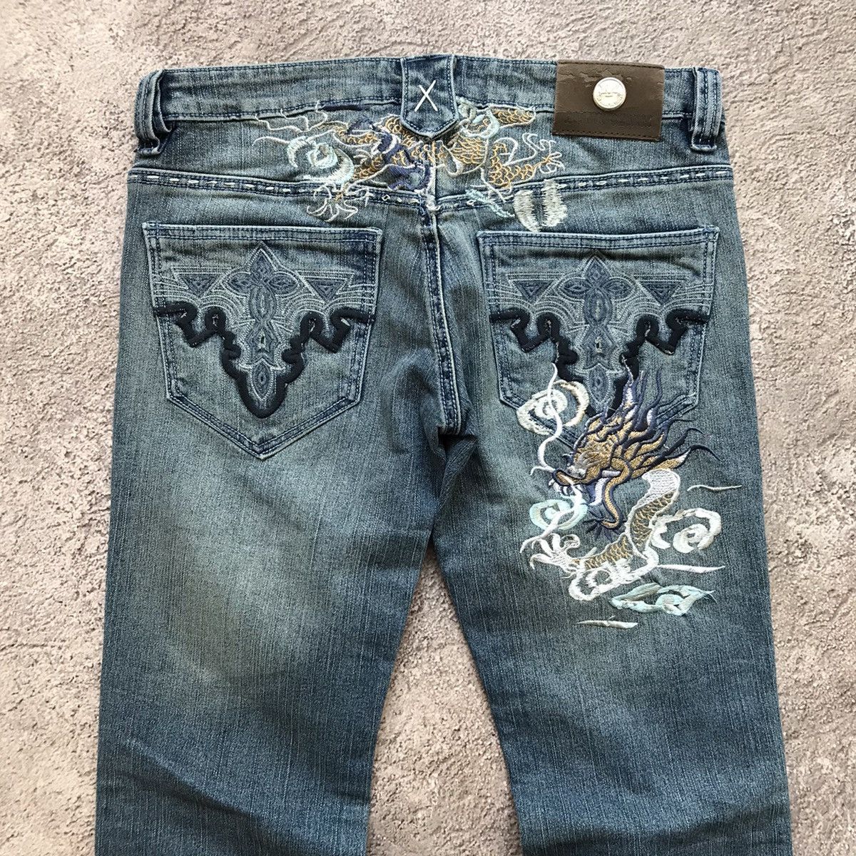 Vintage Vintage 90s Distressed Flared Jeans Low Rise Grunge Y2K 26 Size 26" / US 2 / IT 38 - 6 Thumbnail