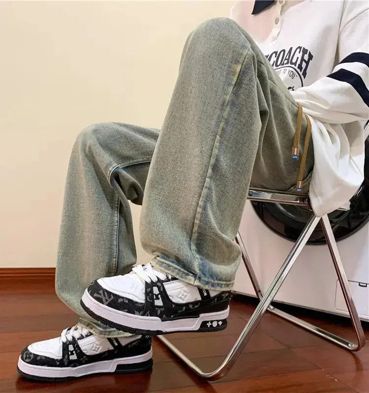 Japanese Brand Retro washed straight leg jeans Size US 32 / EU 48 - 4 Thumbnail