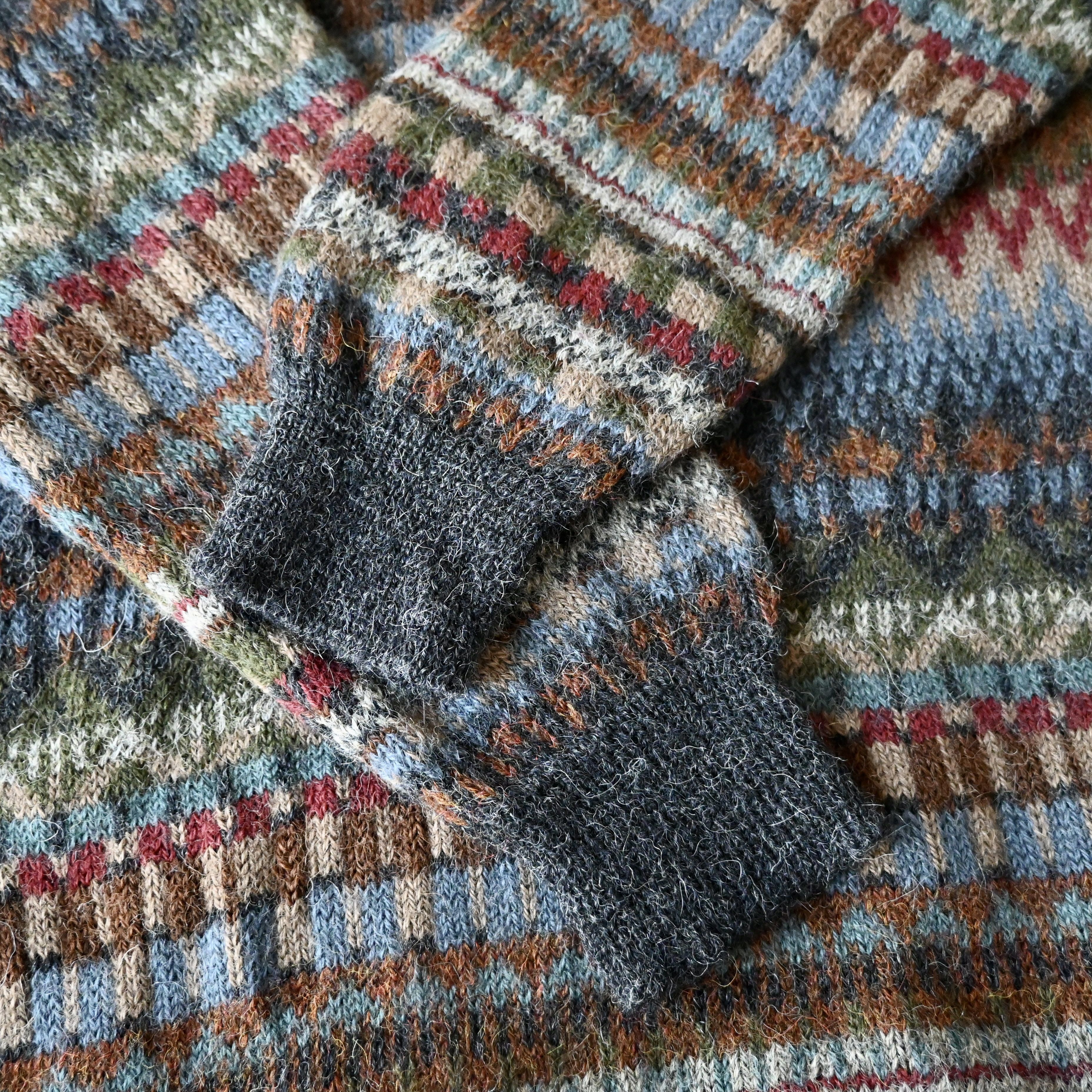 Vintage Vtg WALIKI 100% alpaca folklore striped sweater Size US L / EU 52-54 / 3 - 15 Thumbnail