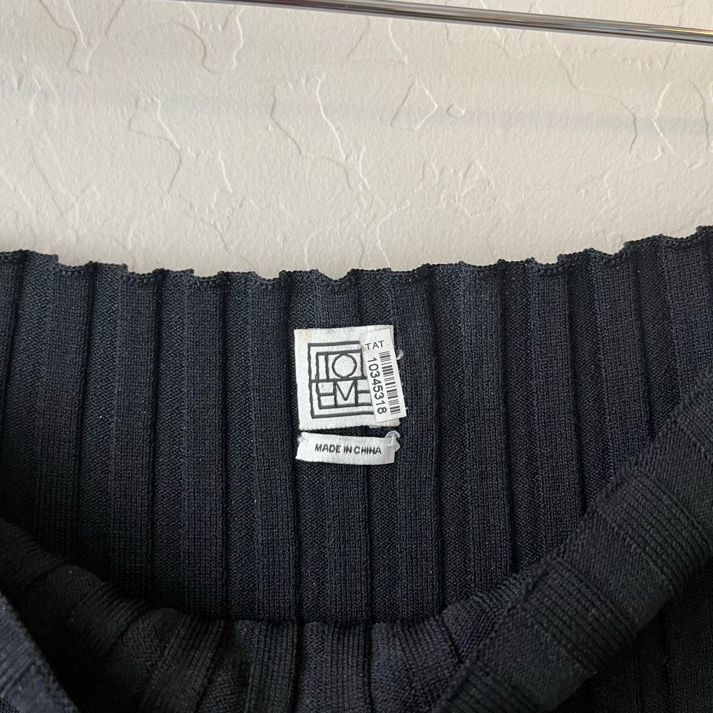 Toteme Toteme Orville Black Long Sleeve Ribbed Knit Boat Neck Midi Size M / US 6-8 / IT 42-44 - 6 Thumbnail