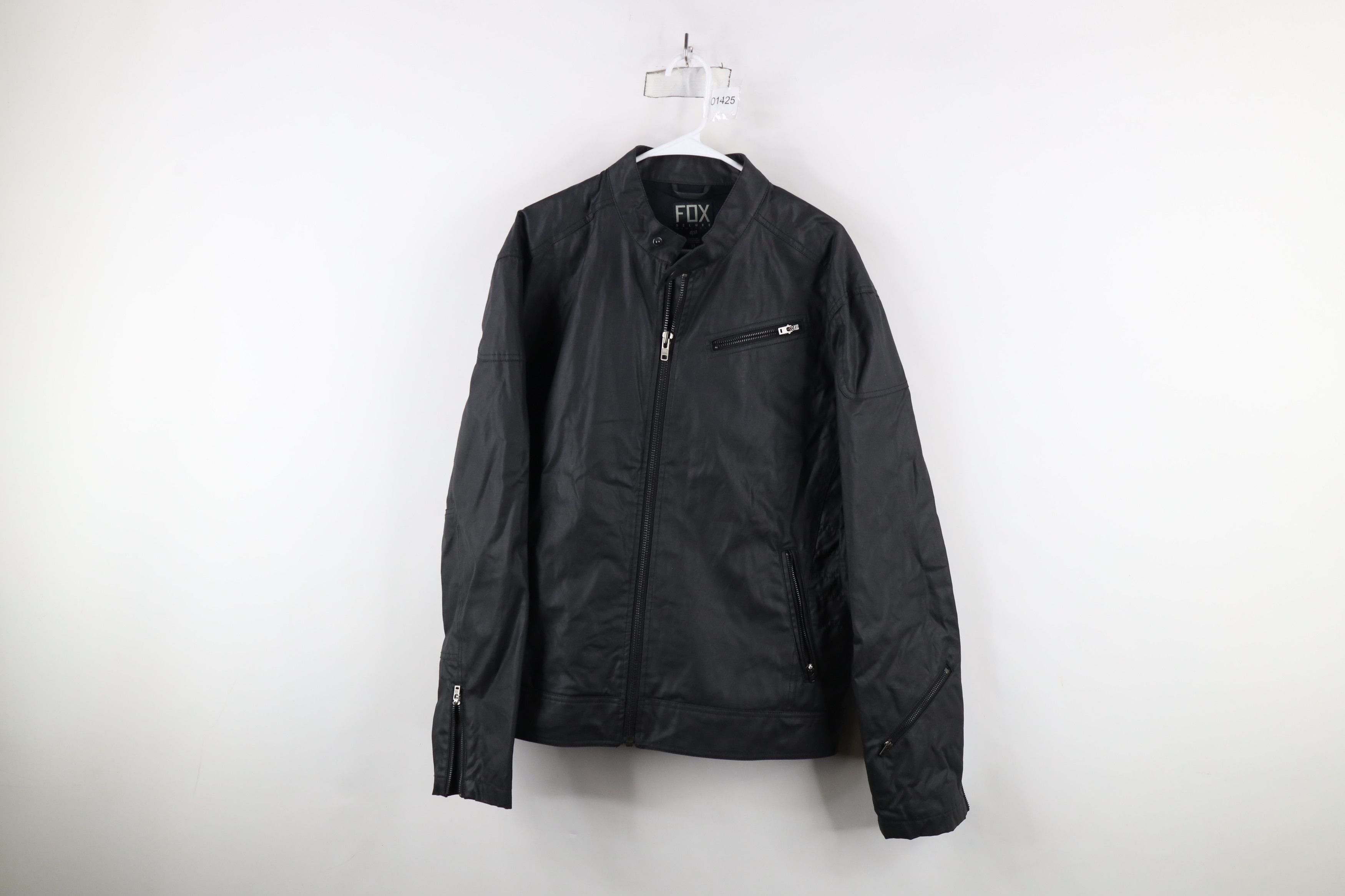 Fox Racing × Vintage Vintage Fox Racing Canvas Cafe Racer Bomber Jacket Black Size US XL / EU 56 / 4 - 1 Thumbnail