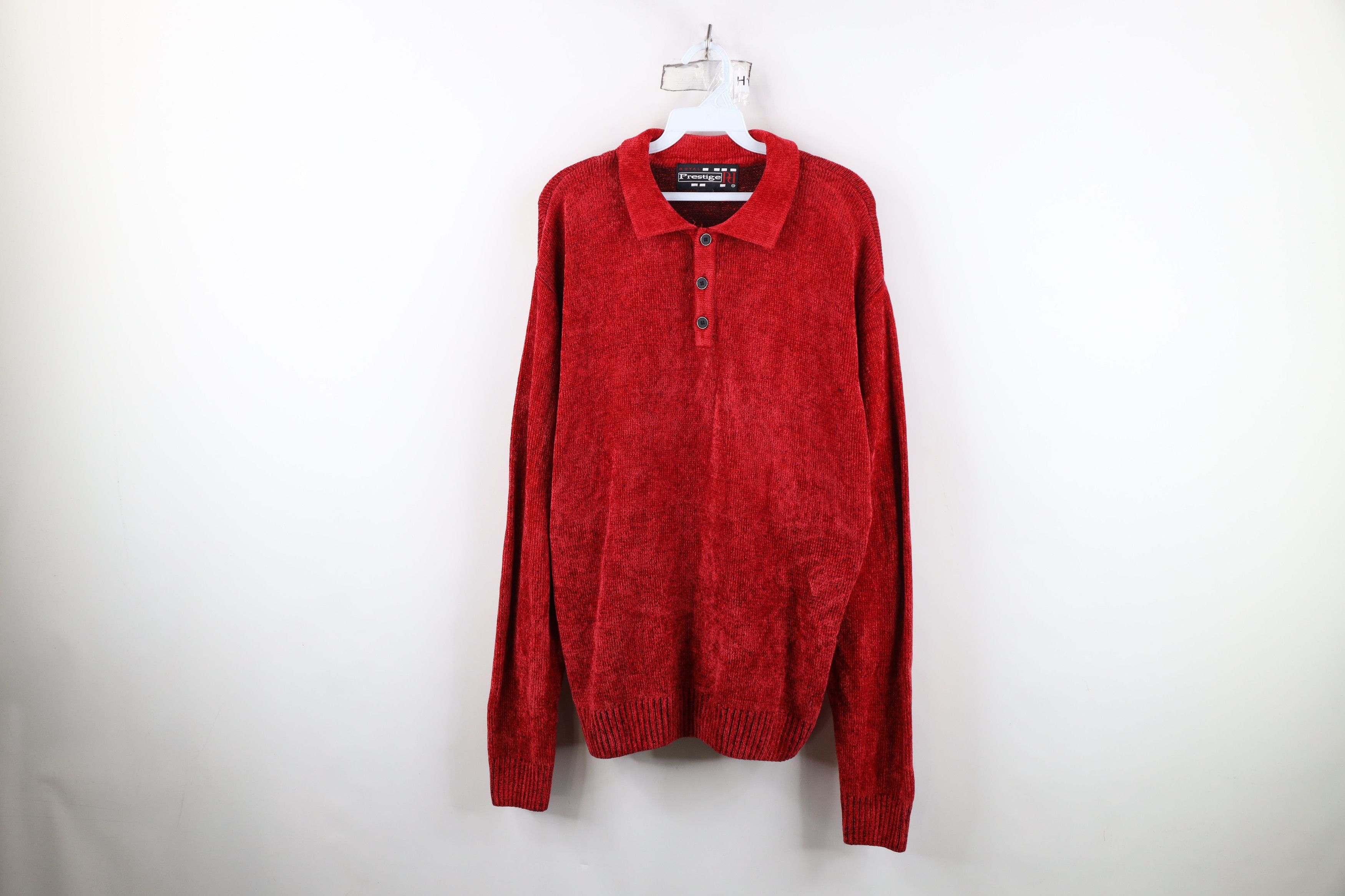 Vintage Vintage 90s Y2K Streetwear Ribbed Knit Collared Sweater Size US L / EU 52-54 / 3 - 1 Thumbnail