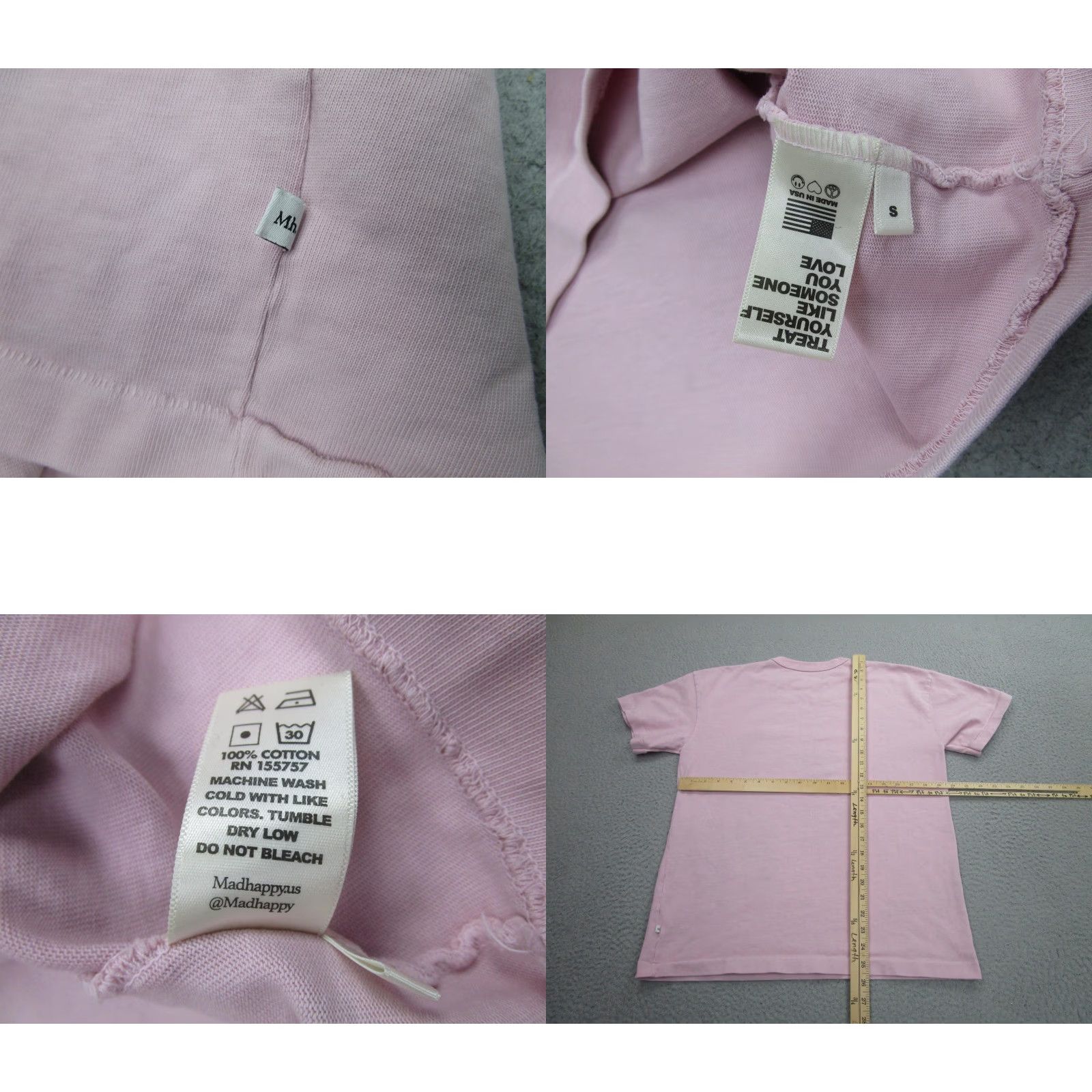 Madhappy Madhappy Shirt Small Pink Made USA Treat Yourself Like Someone You Love Tee Mens Size US S / EU 44-46 / 1 - 8 Thumbnail