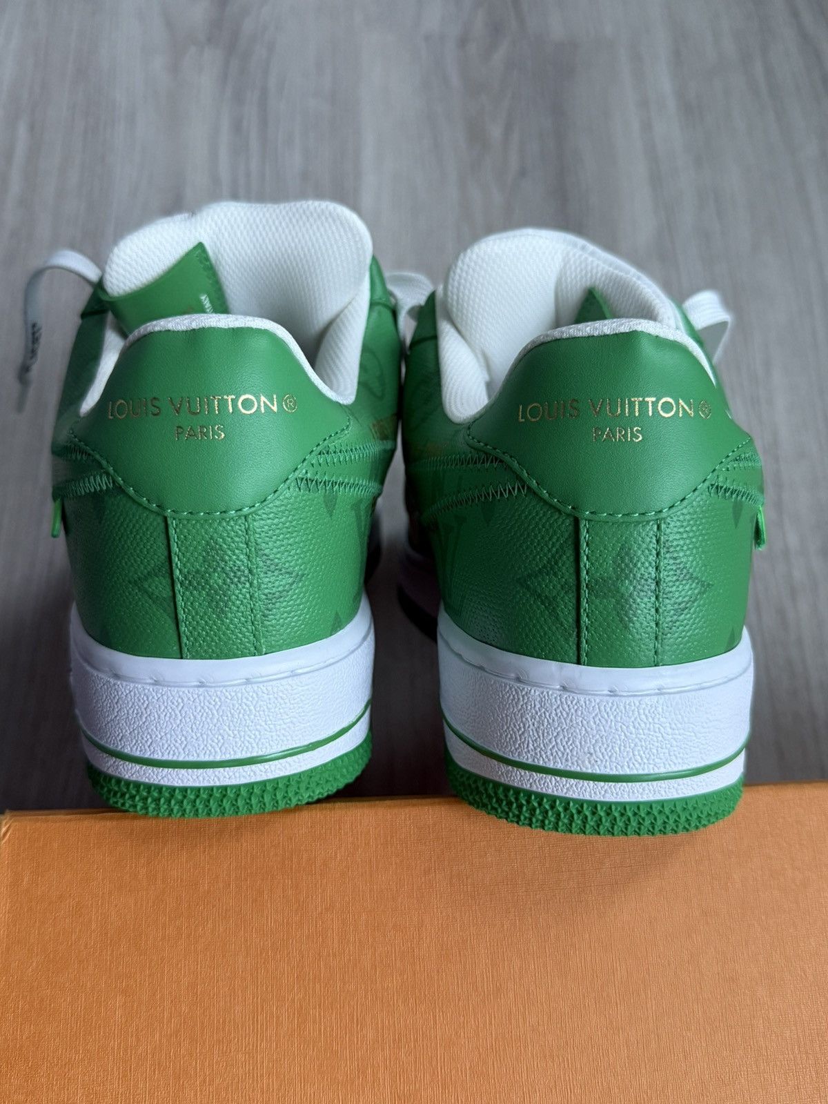 Louis Vuitton LV Nike Air Force 1 Green Monogram Size US 6.5 / EU 39-40 - 9 Thumbnail
