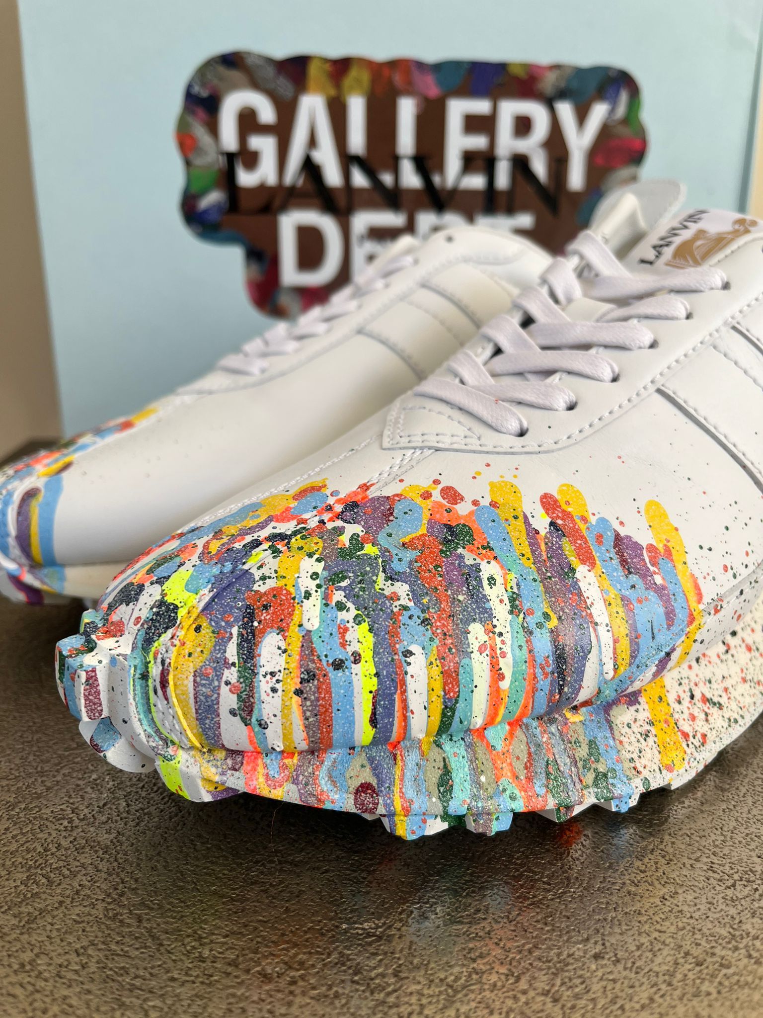 Gallery Dept. × Lanvin Paint Splatter Bump Sneakers in White Size US 12 / EU 45 - 7 Thumbnail