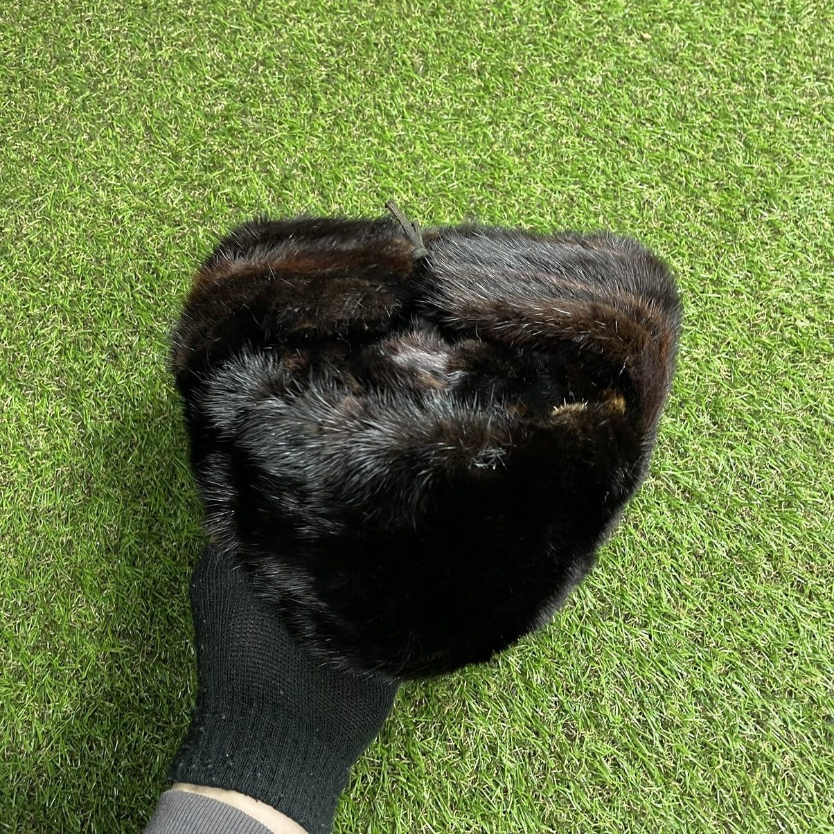 Vintage Vintage Y2K Fuzzy Black Furry Beanie Alt Ushanka Logo OS Size ONE SIZE - 7 Thumbnail
