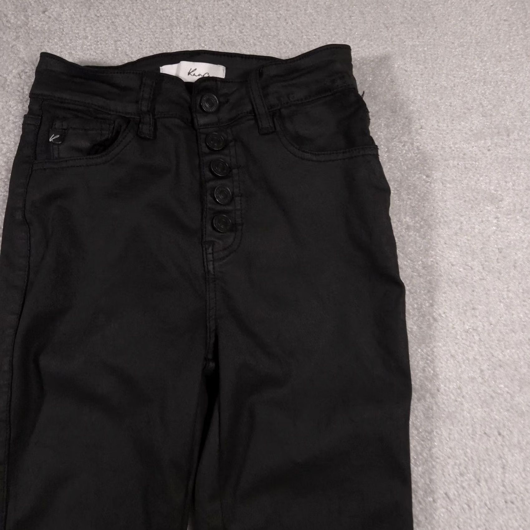 Vintage KanCan Jeans Womens 7 27 Crop Skinny Button Fly Stretch Pants Jeggings Black Size 27" / US 4 / IT 40 - 3 Thumbnail