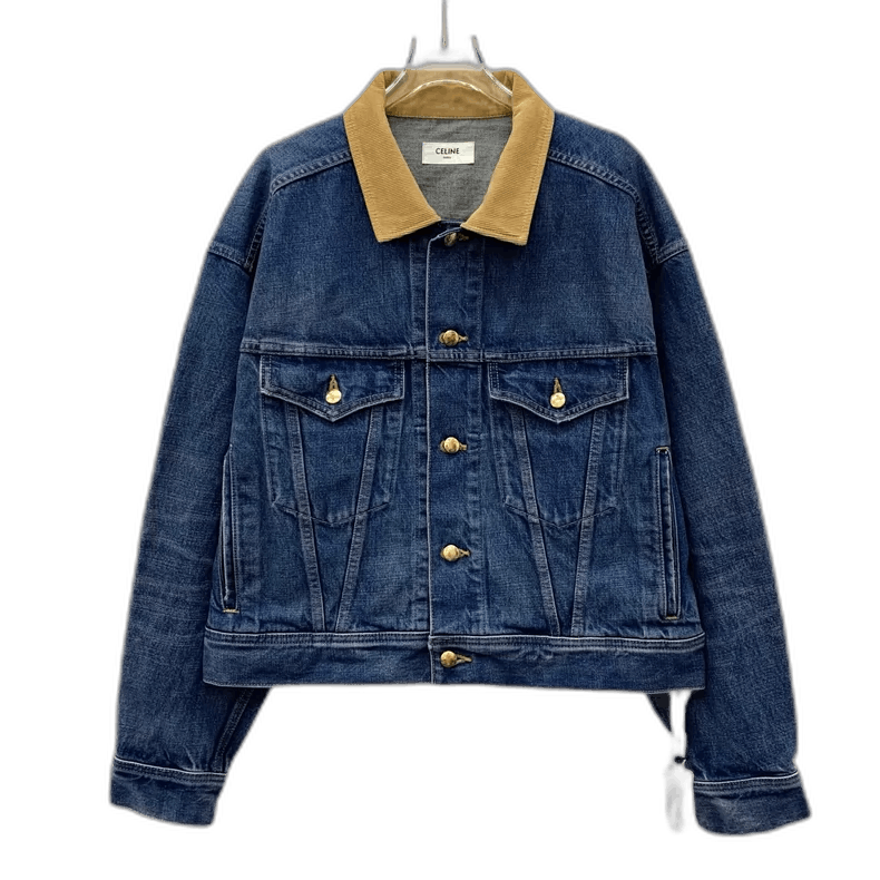 Celine Blue Denim Jacket with Embroidered Letters Size US M / EU 48-50 / 2 - 1 Thumbnail