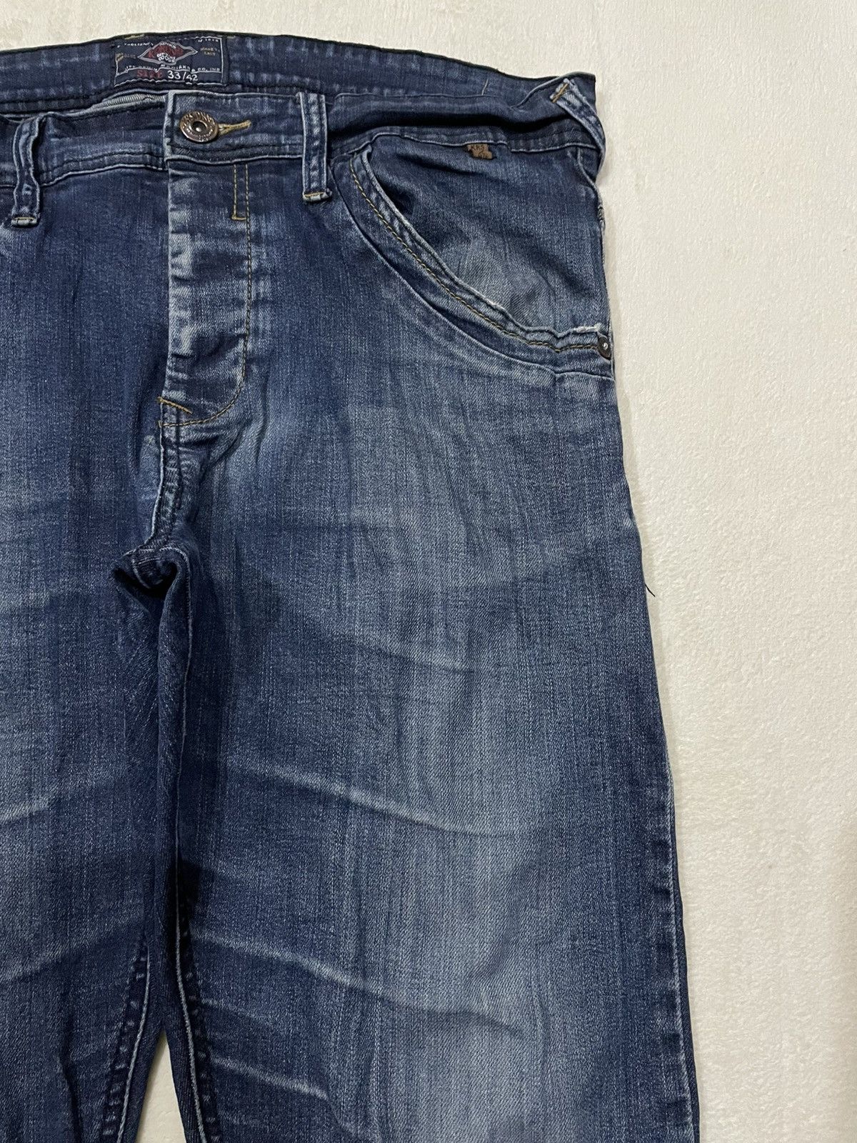 Japanese Brand Vintage KRS Denim Skinny Faded Distress Dark Blue Jeans Size US 33 - 4 Thumbnail