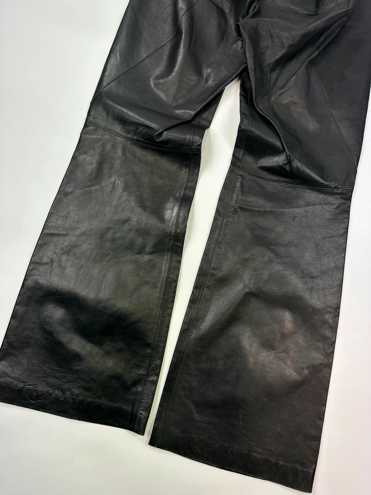 Marithe + Francois Girbaud Marithé + François Girbaud Black Soft Leather Flared Pants Size 27" / US 4 / IT 40 - 6 Thumbnail