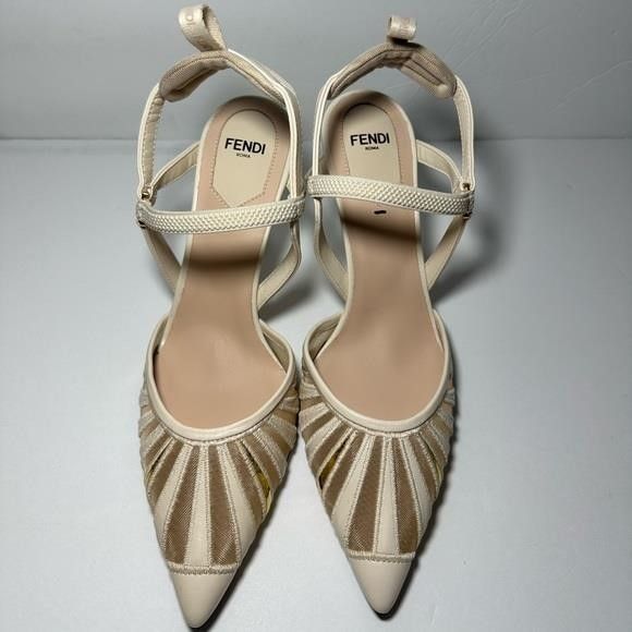 Fendi FENDI Leather Mesh Accents Slingback Pumps","description":"F Size US 6 / IT 36 - 8 Thumbnail