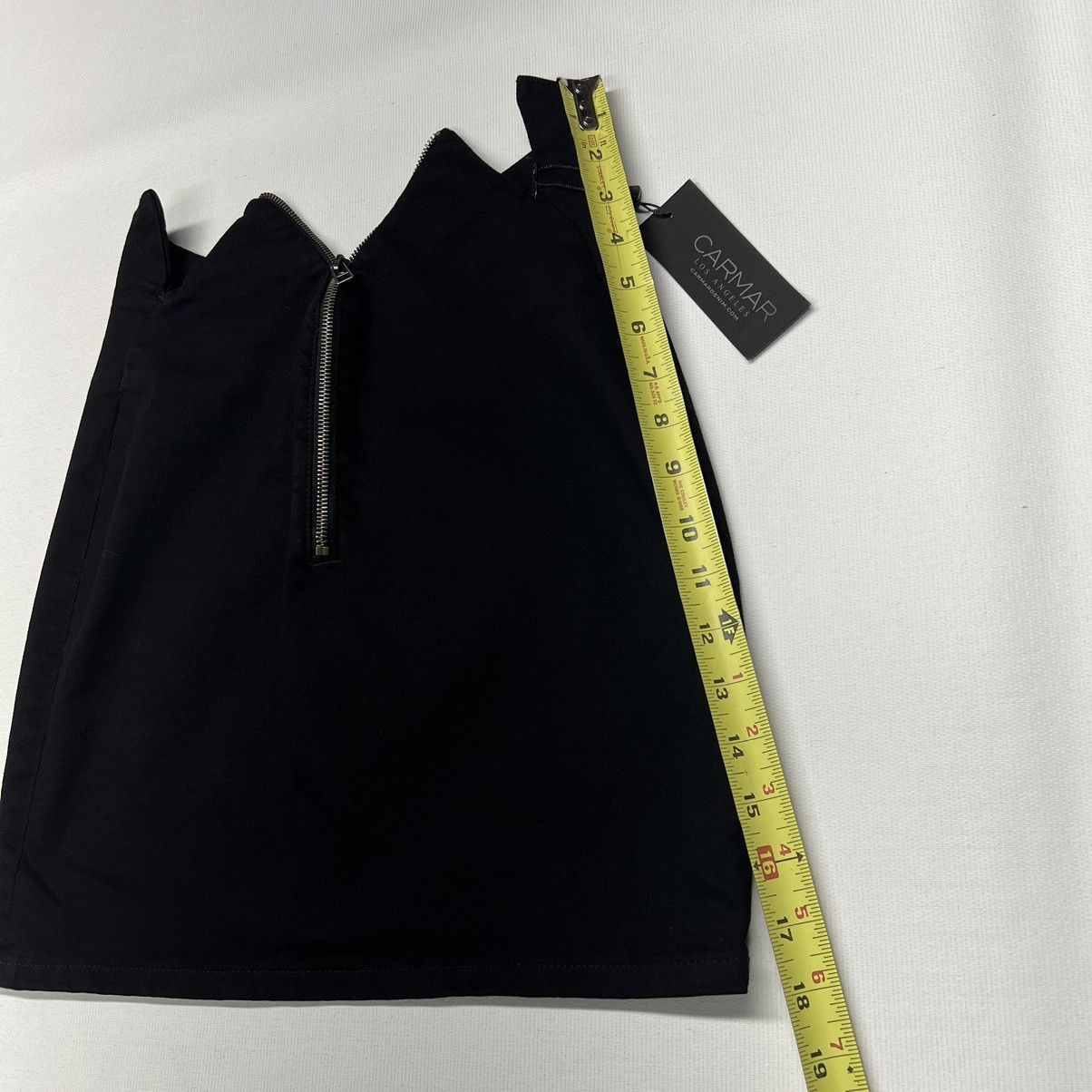 New Carmar Toby Skirt Black Zip Mini Stretch $178 MSRP