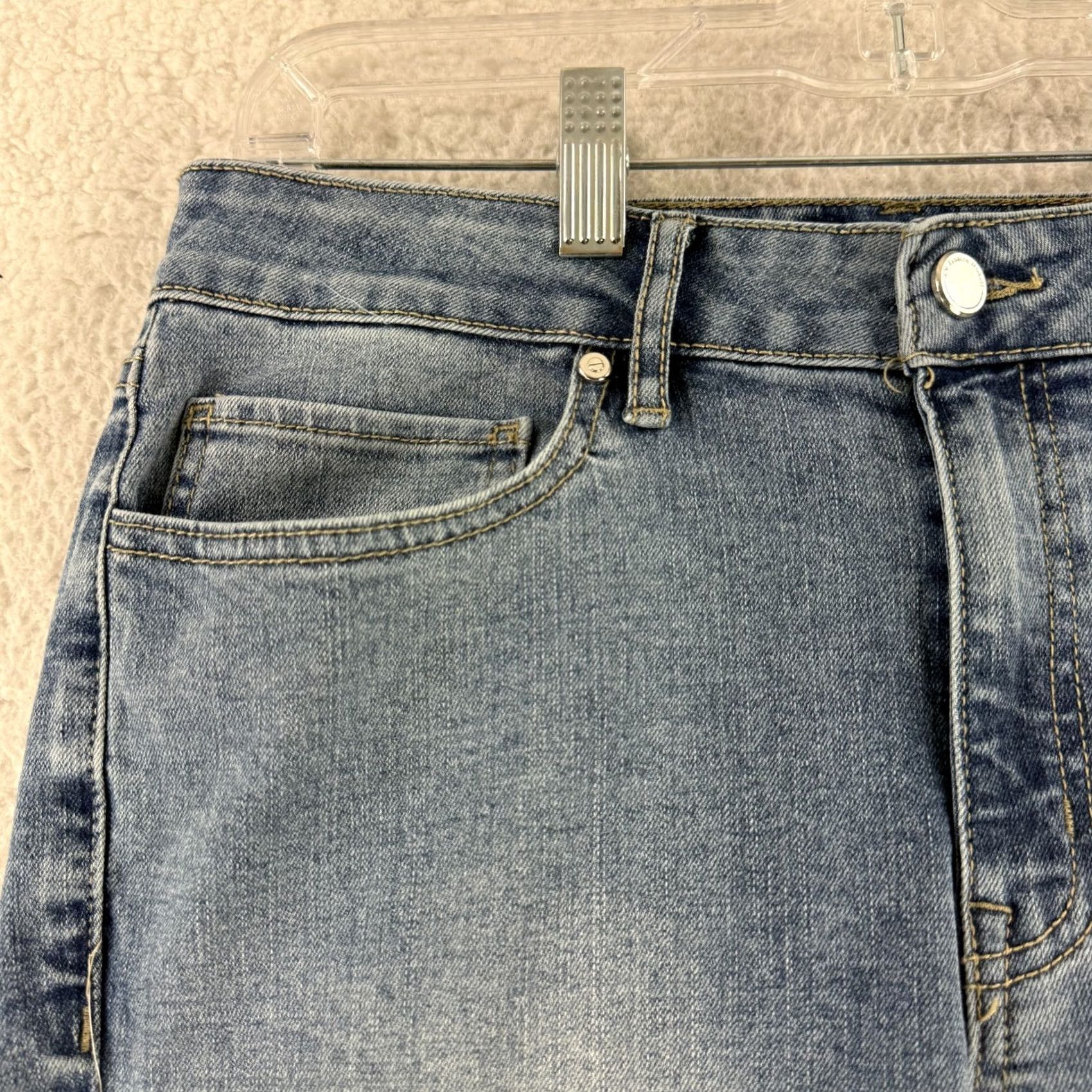 Rebecca Minkoff Rebecca Minkoff Jeans Womens 6P Petite Blue Denim Skinny Mid Rise Raw Hem 90s Bohemian Hippie Fashion Clothing Mens Womens Girls Boys Size 28" / US 6 / IT 42 - 4 Thumbnail