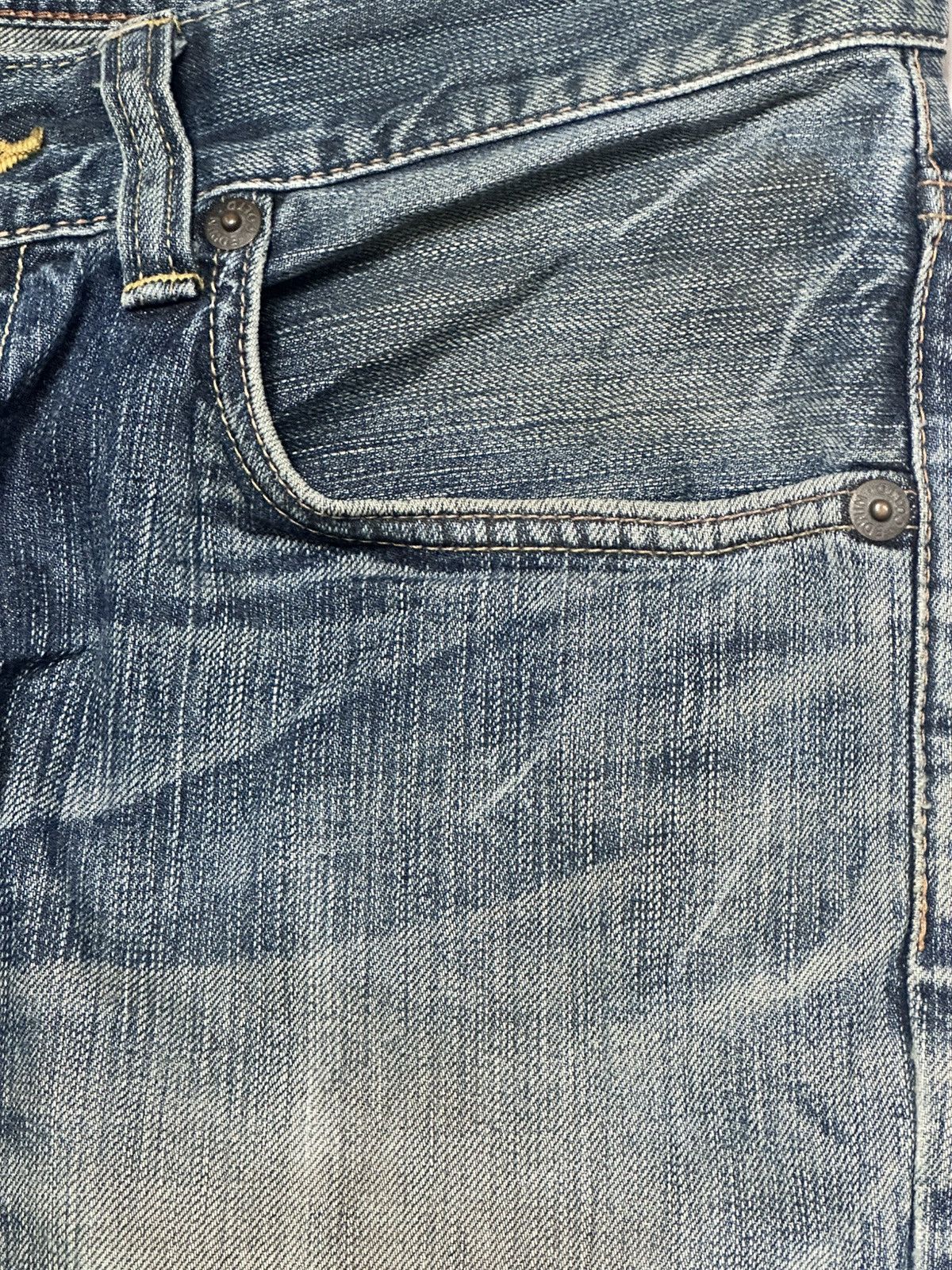 Edwin Edwin 503 Premium Straight Leg Japan Jeans Distressed Faded Size US 33 - 6 Thumbnail