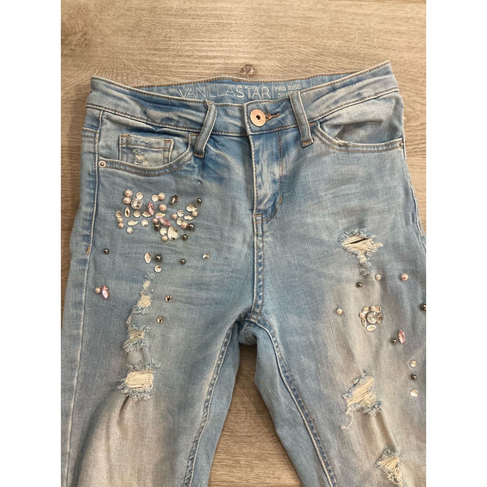 Other Vanilla Star Mid Rise Skinny Jeans Blue Size 27 Juniors Size 27" / US 4 / IT 40 - 6 Thumbnail