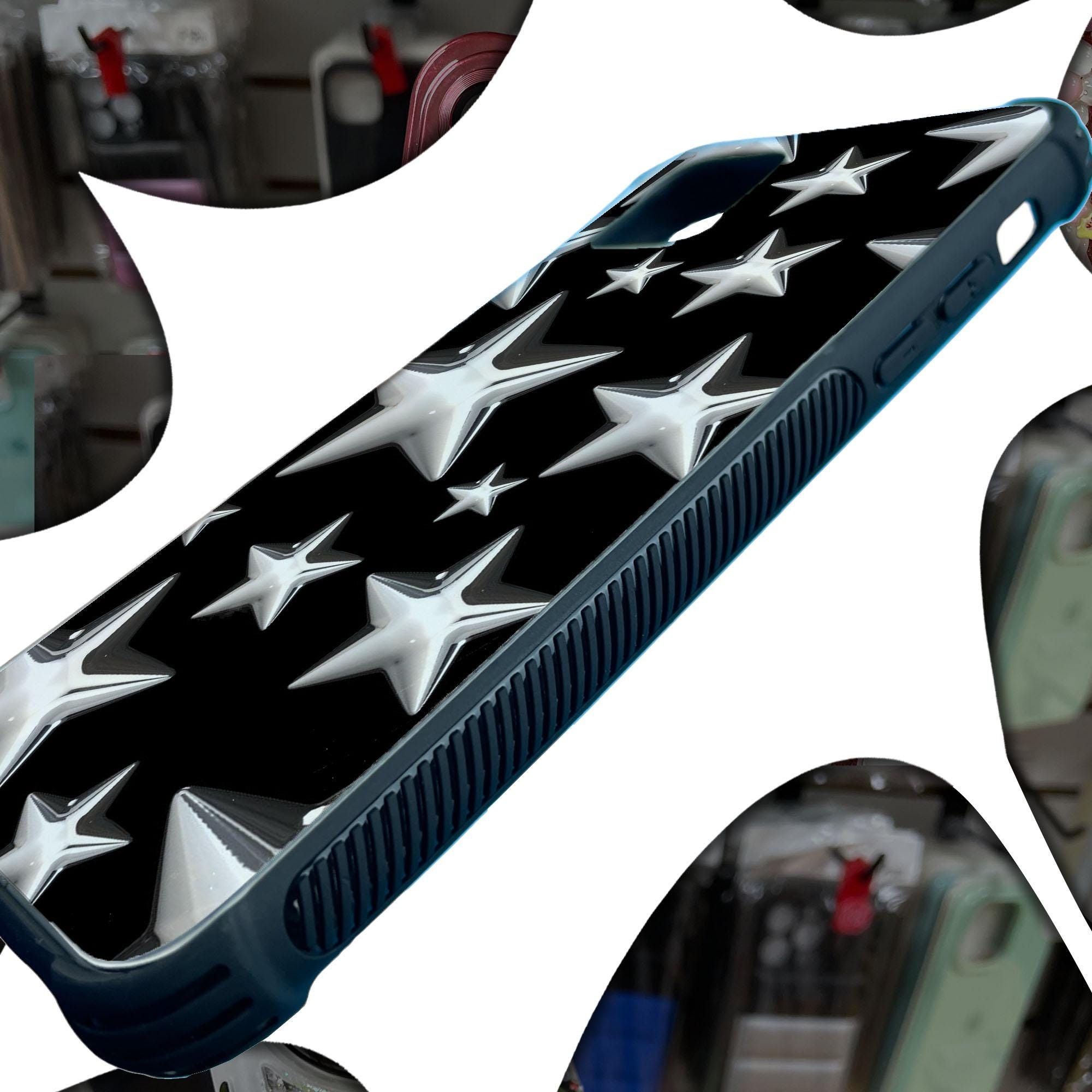 Other Silver Chrome Star Collage Phone Case iPhone 14 13 12 11 X X Size ONE SIZE - 2 Thumbnail